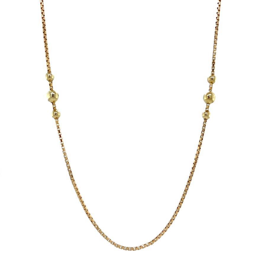 Gouden vintage venetiaan collier met bolletjes 14 krt
