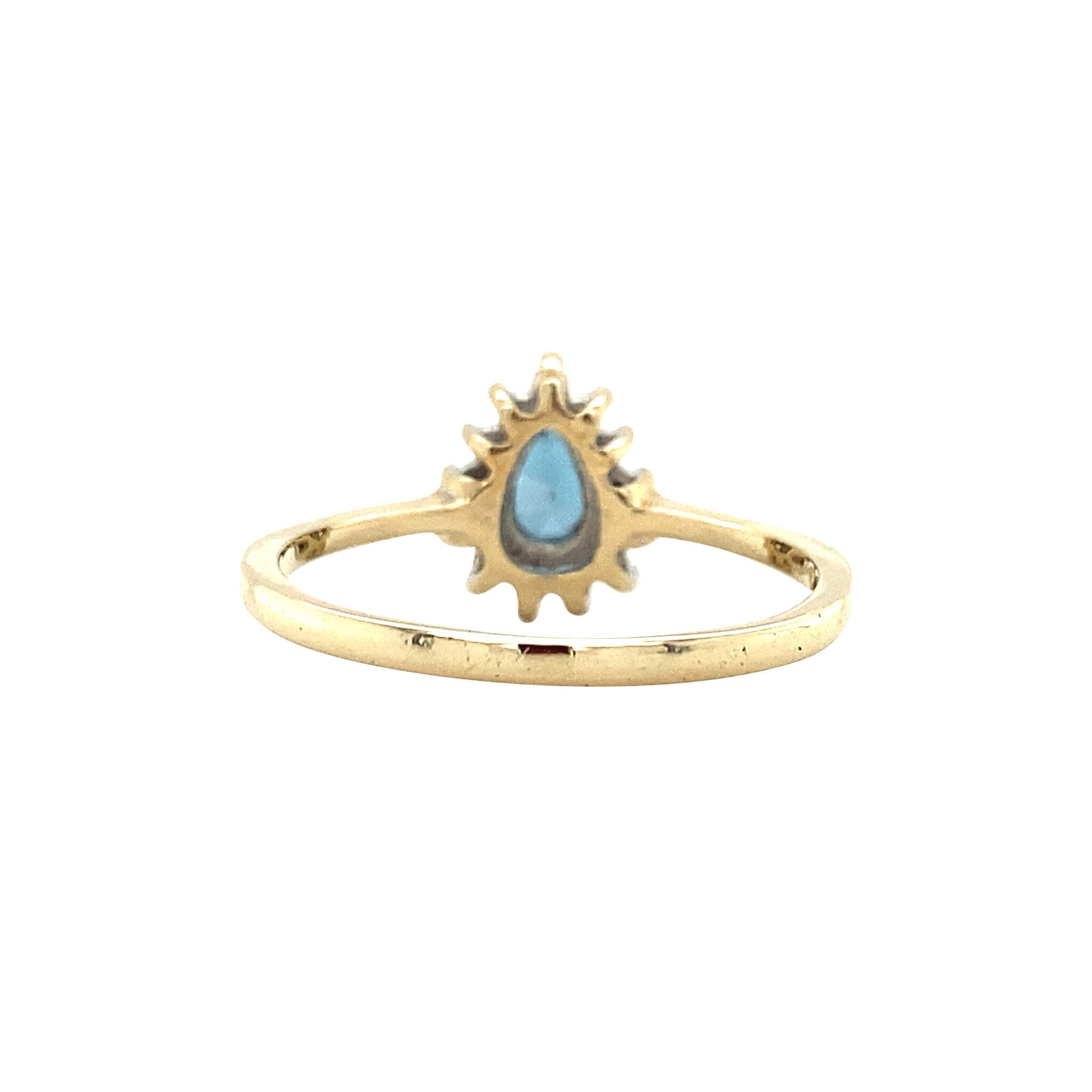 Ring met topaas en diamant 9 krt