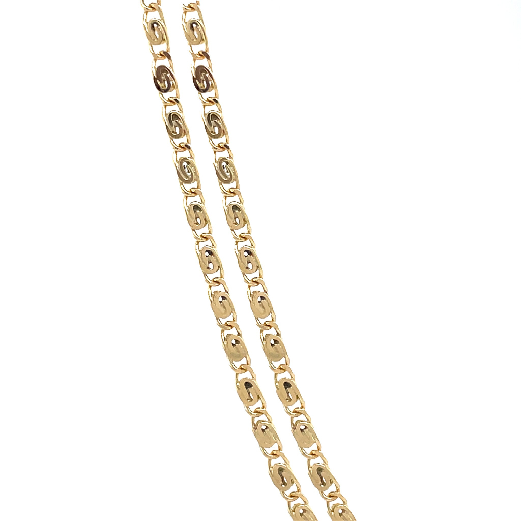 Gold vintage scroll necklace 14 kt