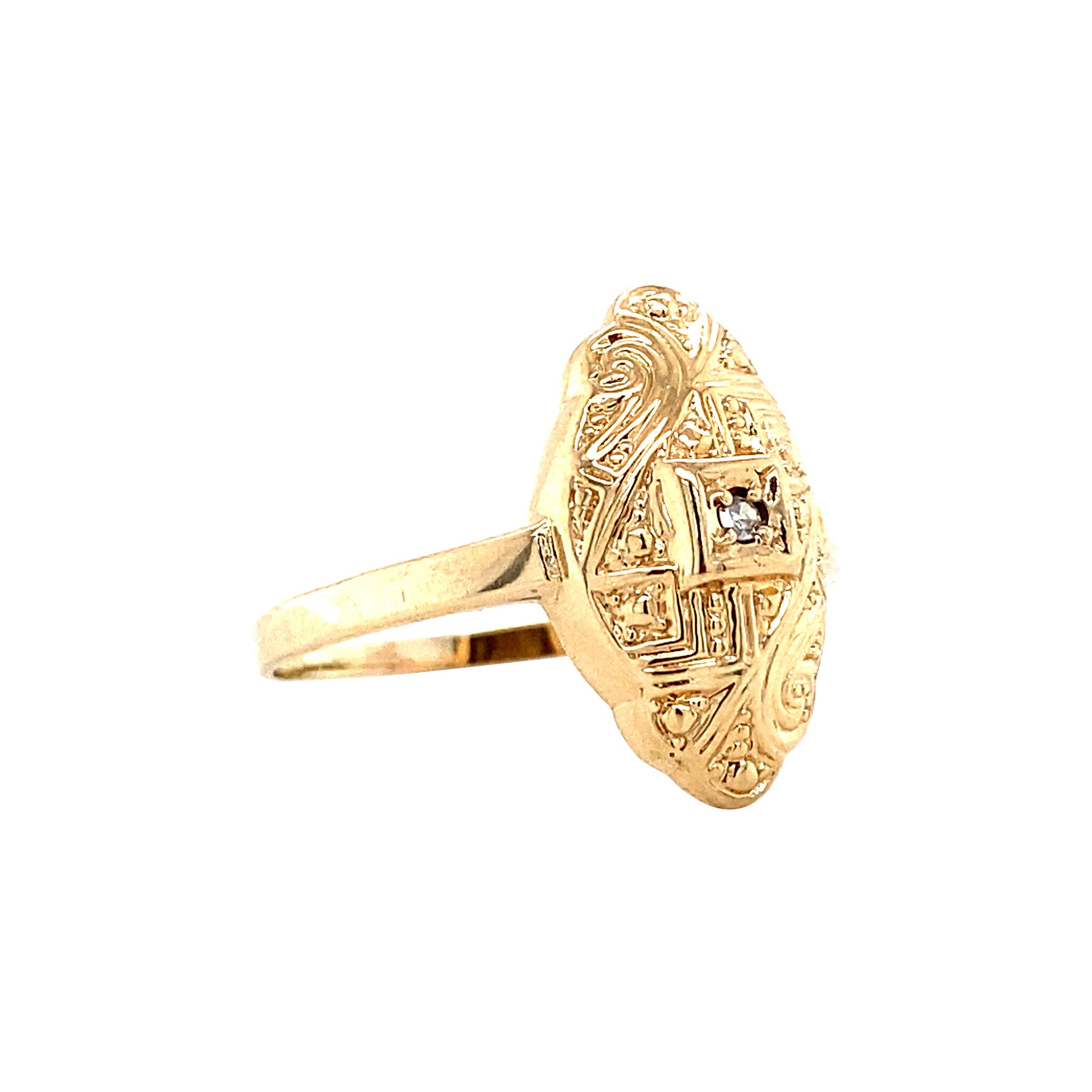 Gouden ring met diamant 14 krt