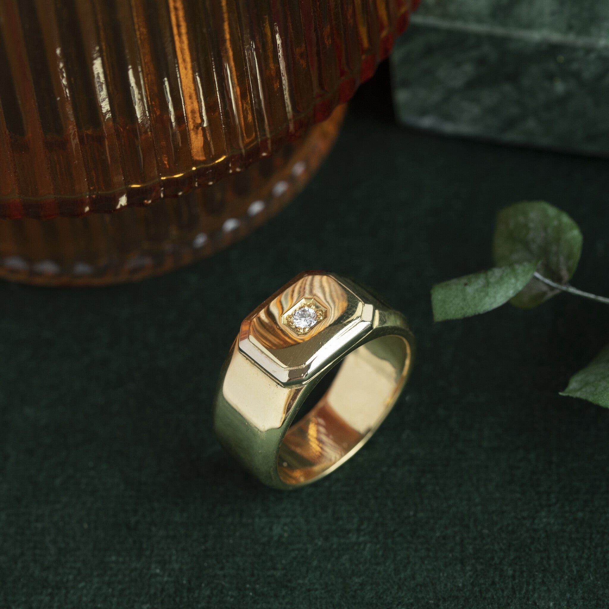 Gouden ring met diamant 18 krt