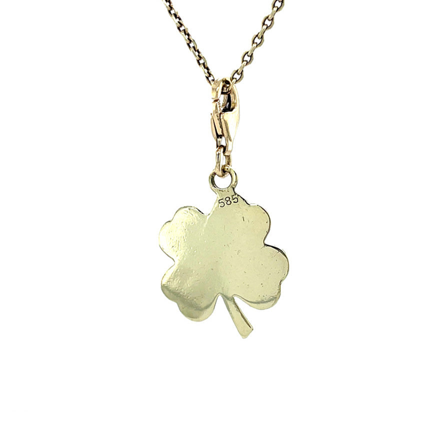 Vintage gold four-leaf clover pendant 14 kt