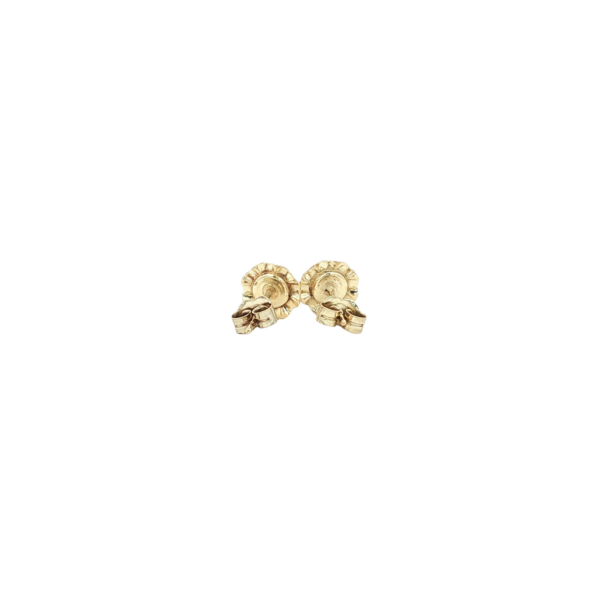 Gold vintage stud earrings with garnet 14 kt