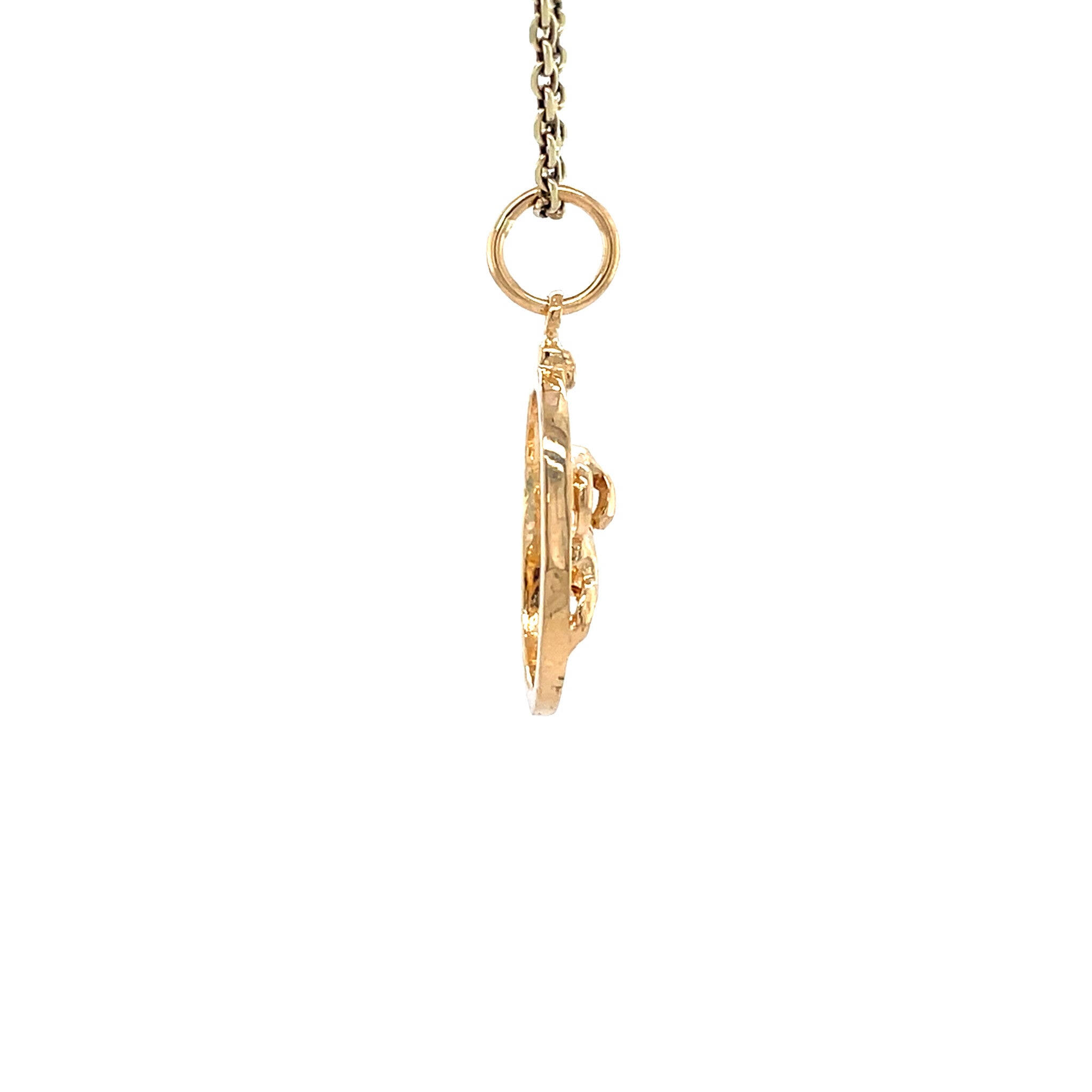 Gold vintage dog pendant 18 kt