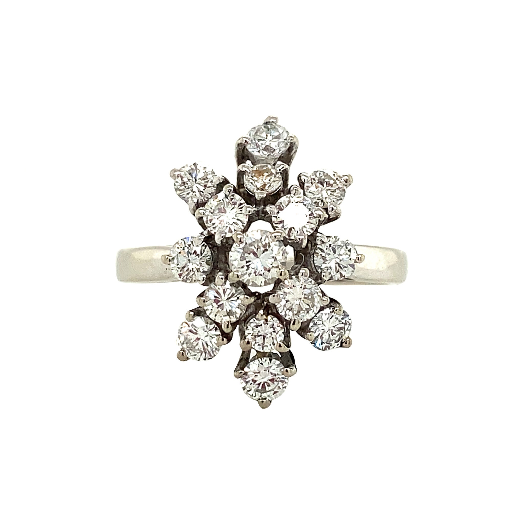 Witgouden ring met diamant 14 krt