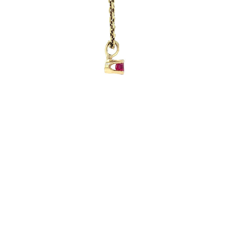Vintage 14 kt gold solitaire pendant with ruby