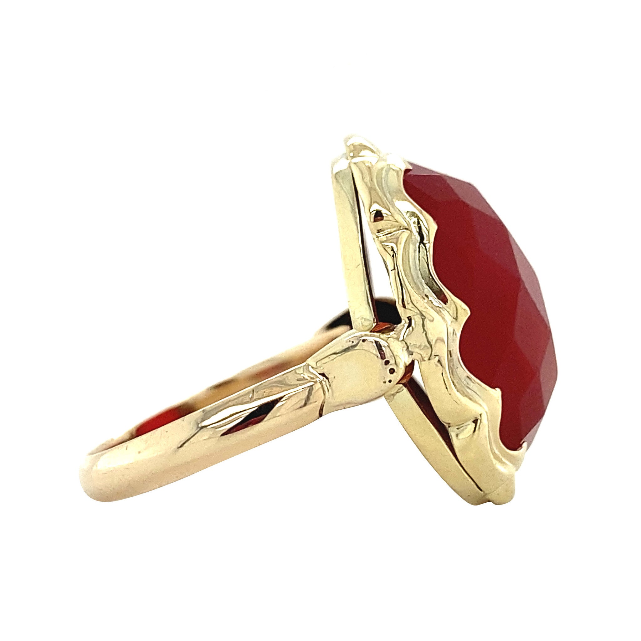 Gouden ring met carneool 14 krt