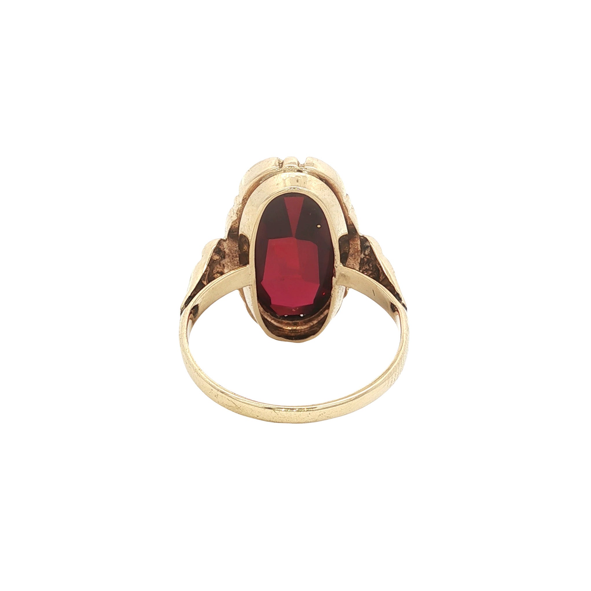 Gold vintage ring with ruby 14 kt