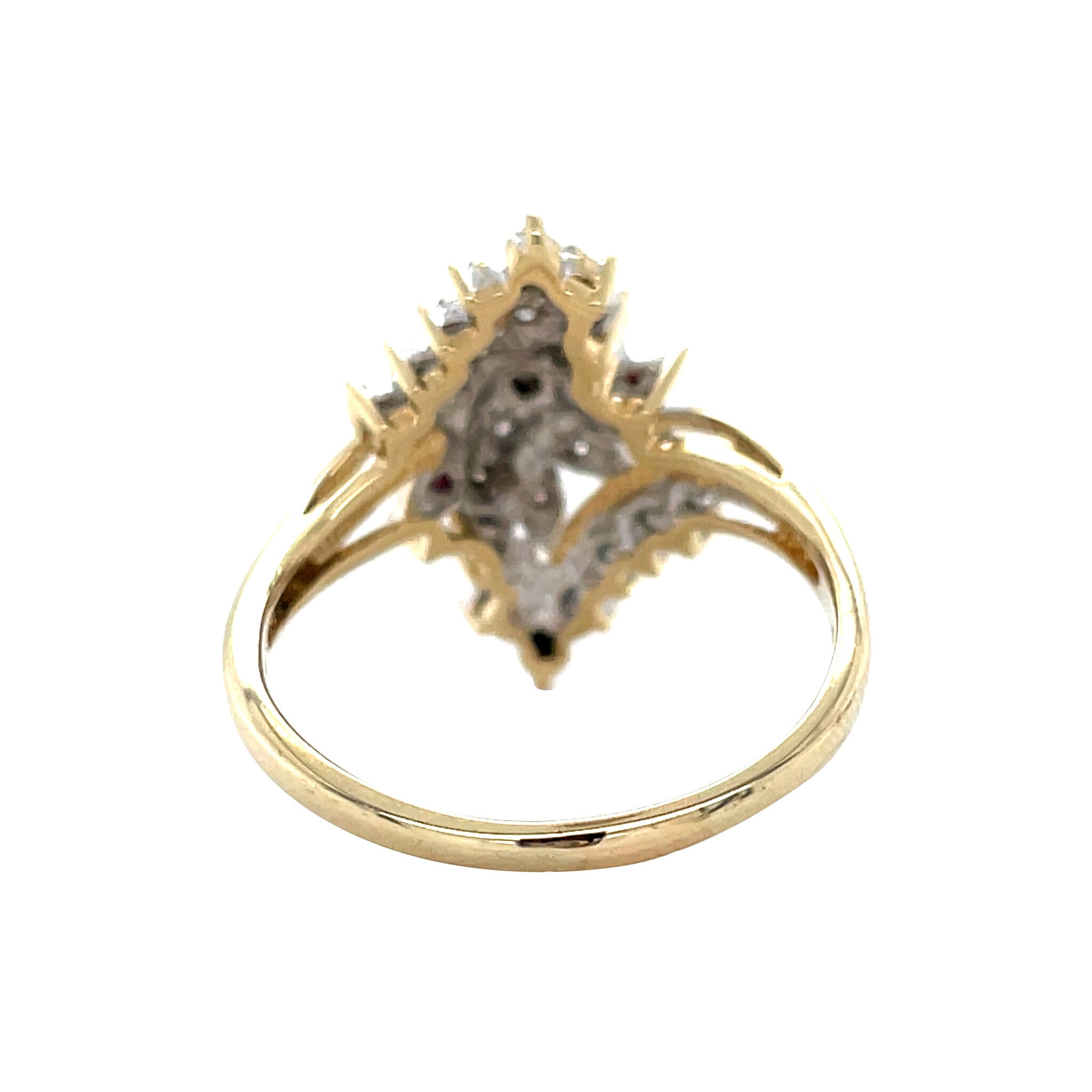 Gouden vintage ring met diamant 14 krt