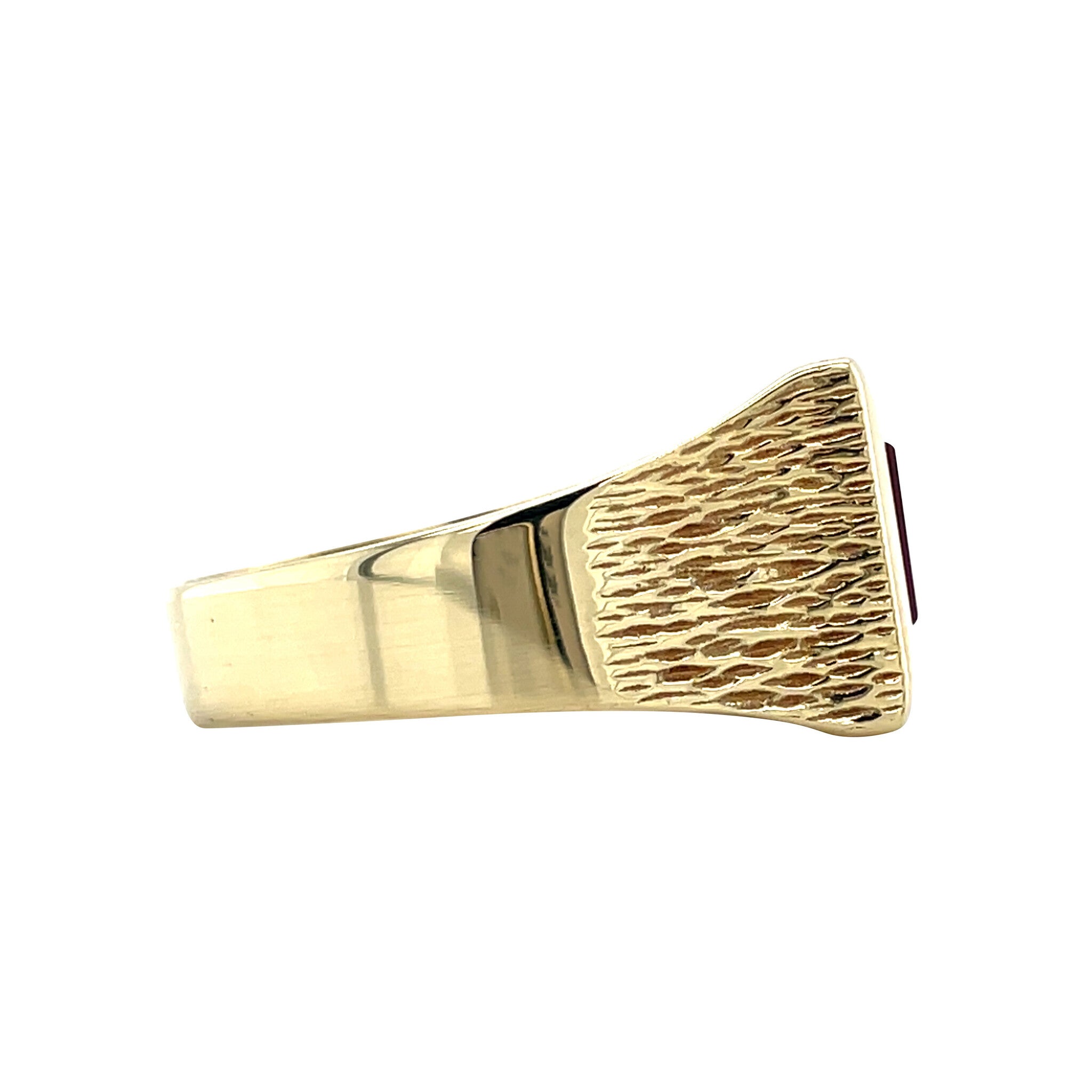 Gouden vintage zegelring met carneool 14 krt