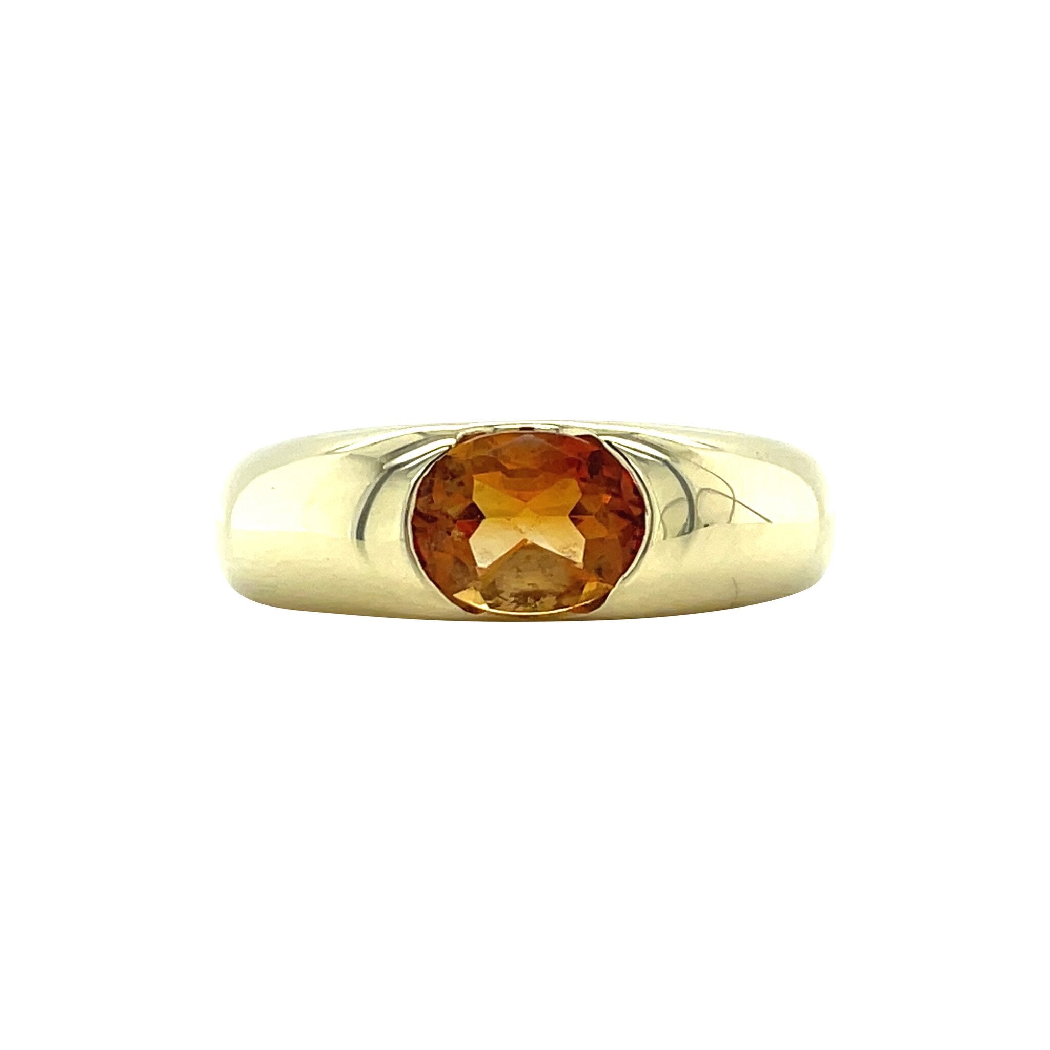 Golden vintage ring with citrine 14 kt