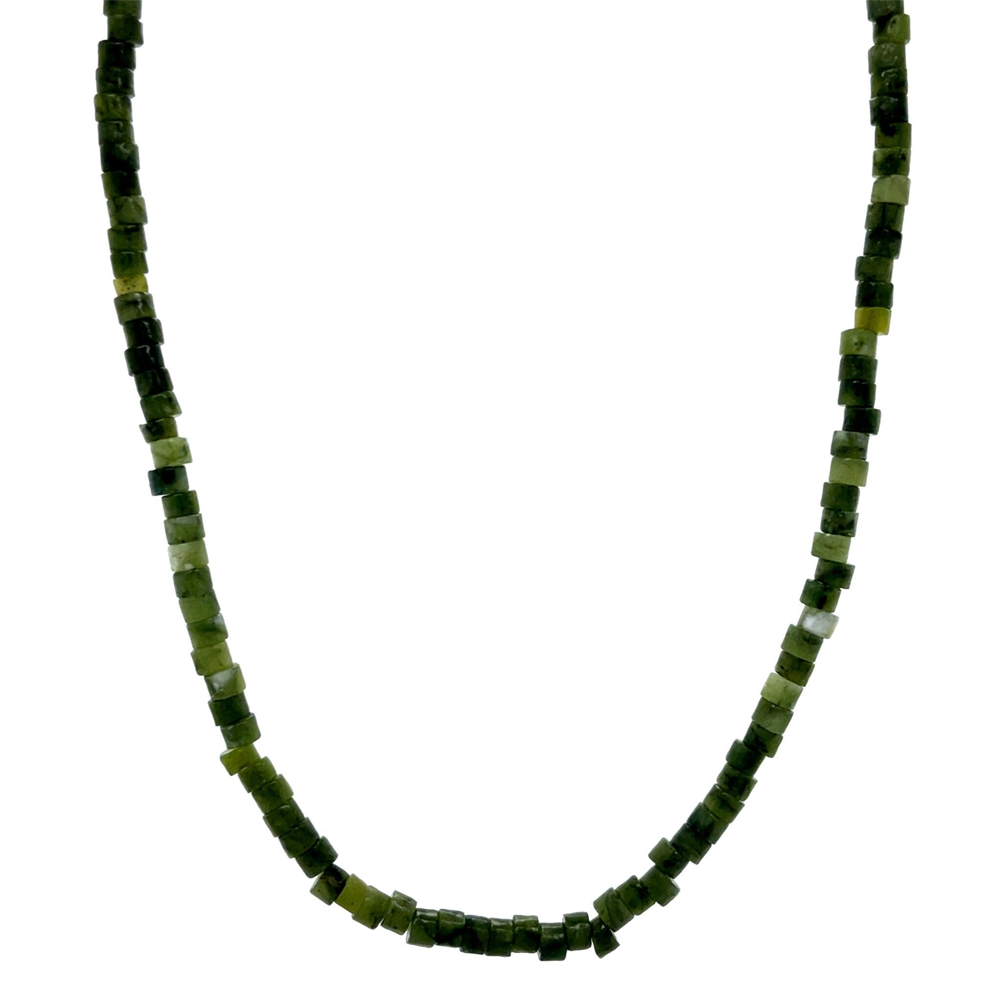 Vintage jade collier met gouden sluiting 14 krt