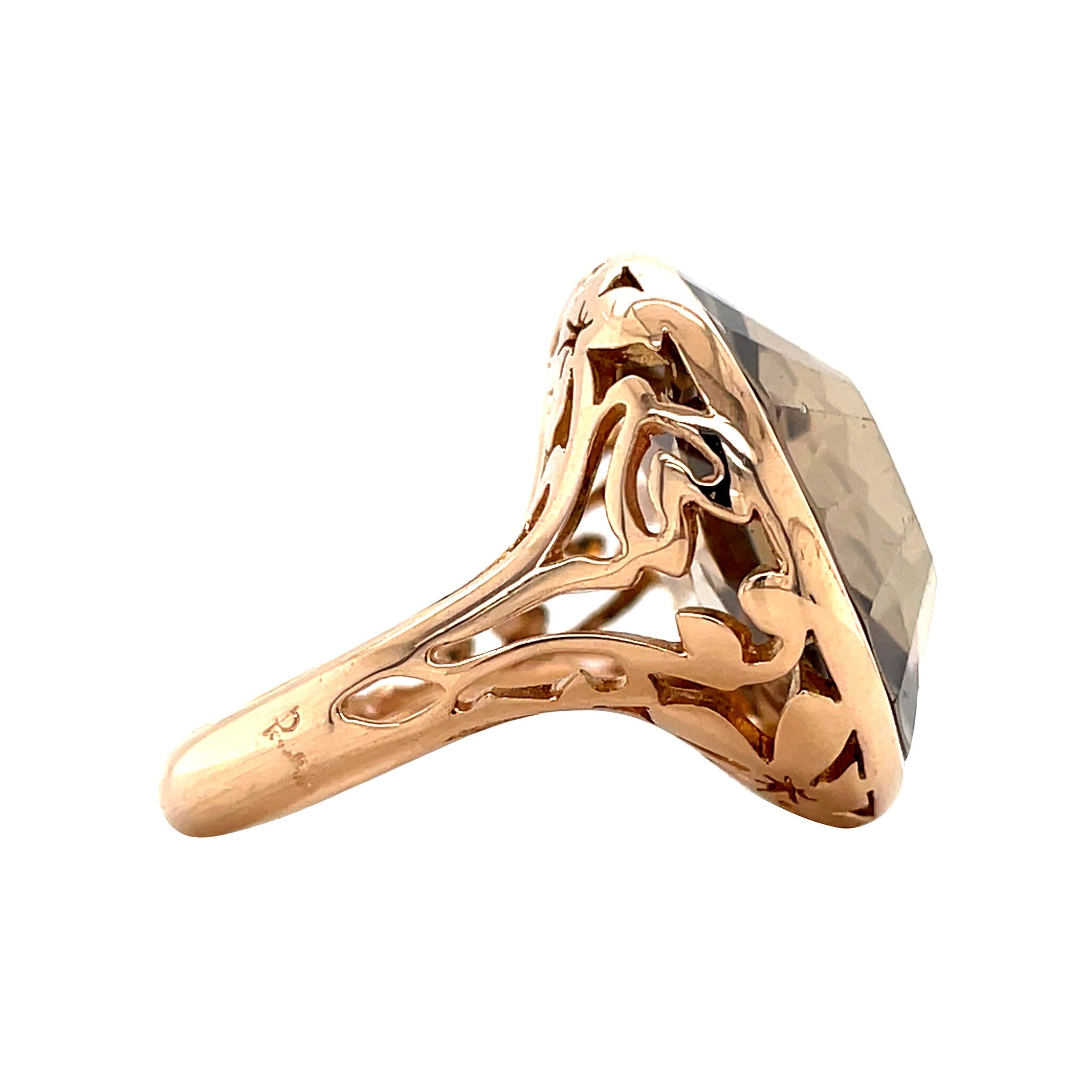Pomellato arabesque ring with smoky quartz 18 kt