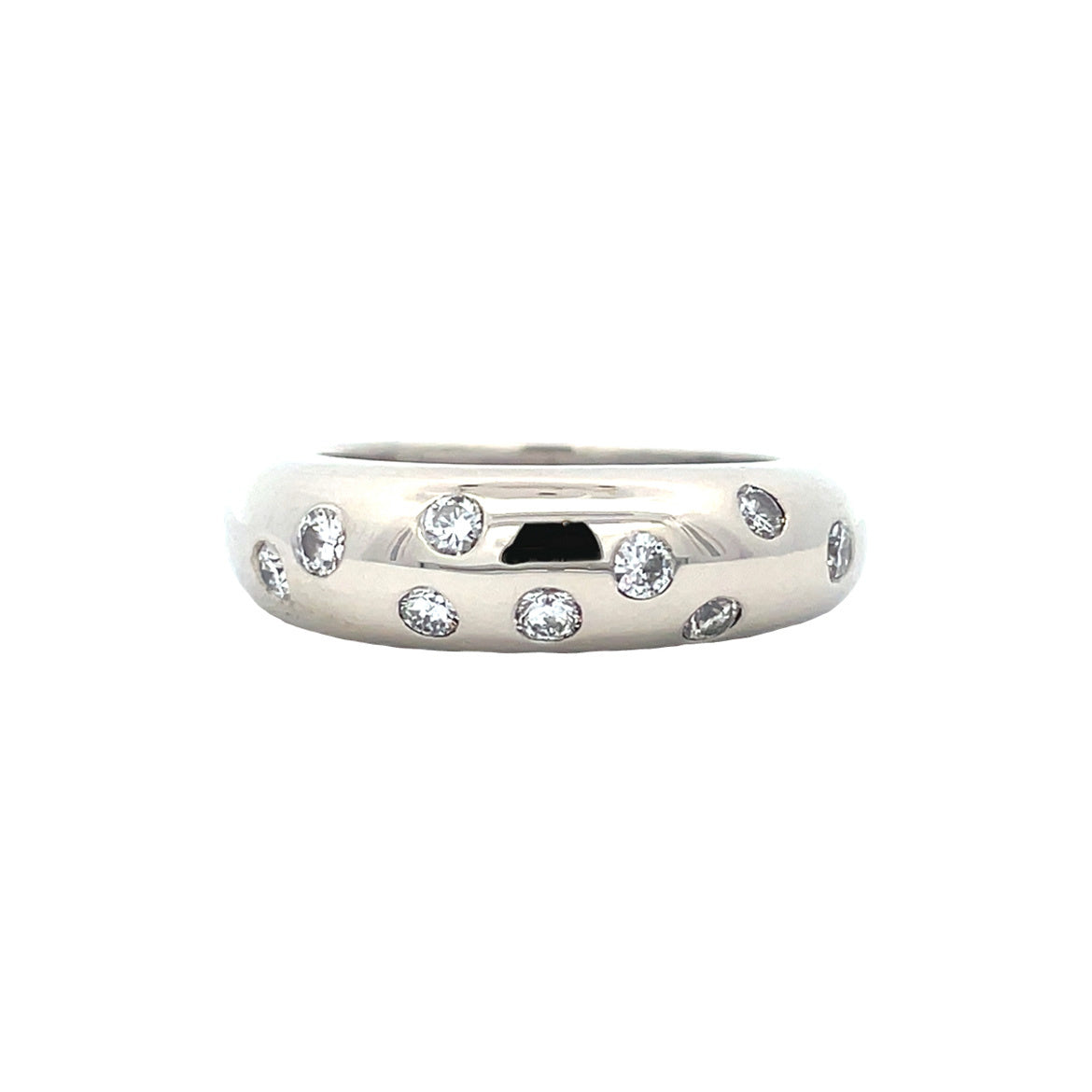 Witgouden vintage ring met diamant 14 kt