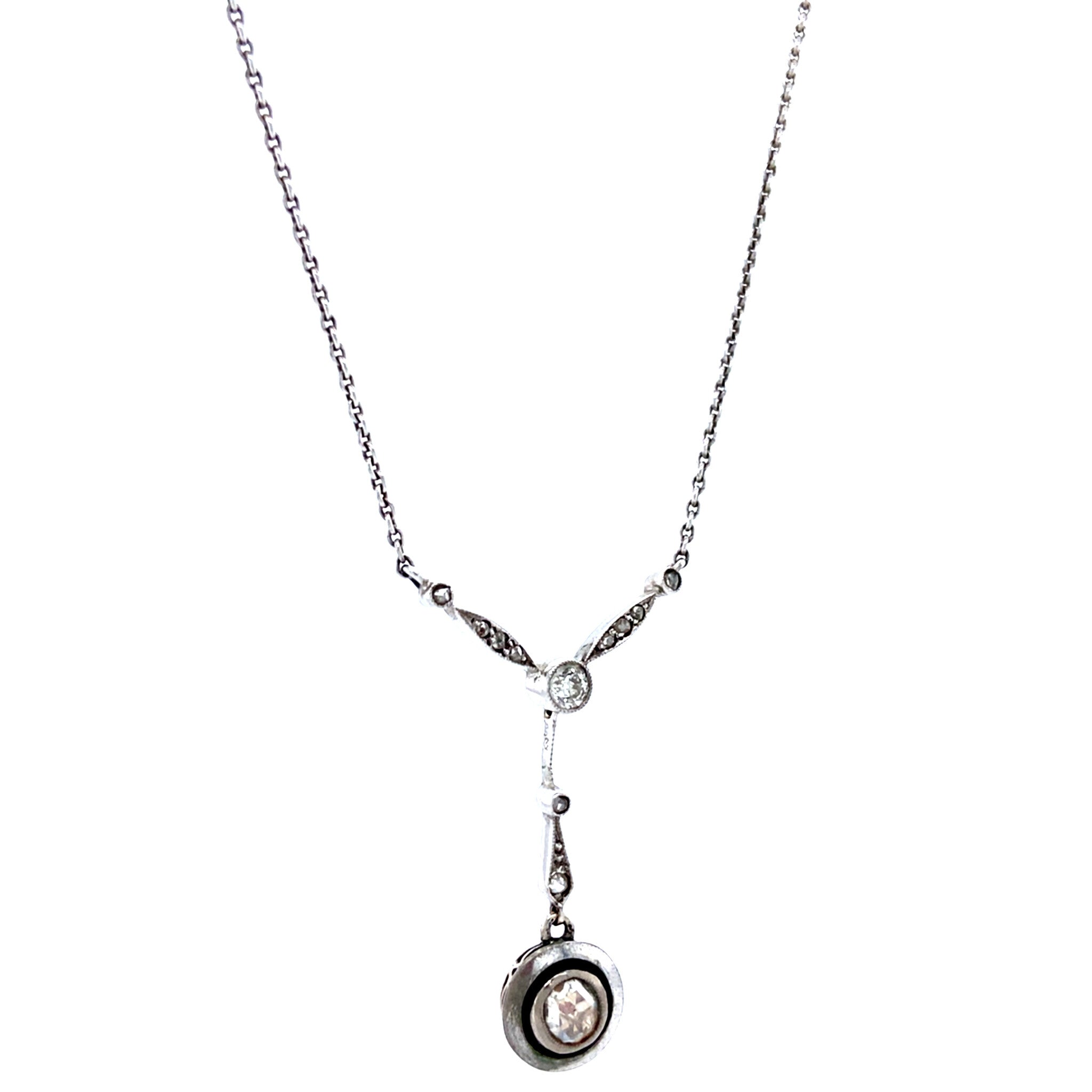 Zilveren collier met diamant hanger 835