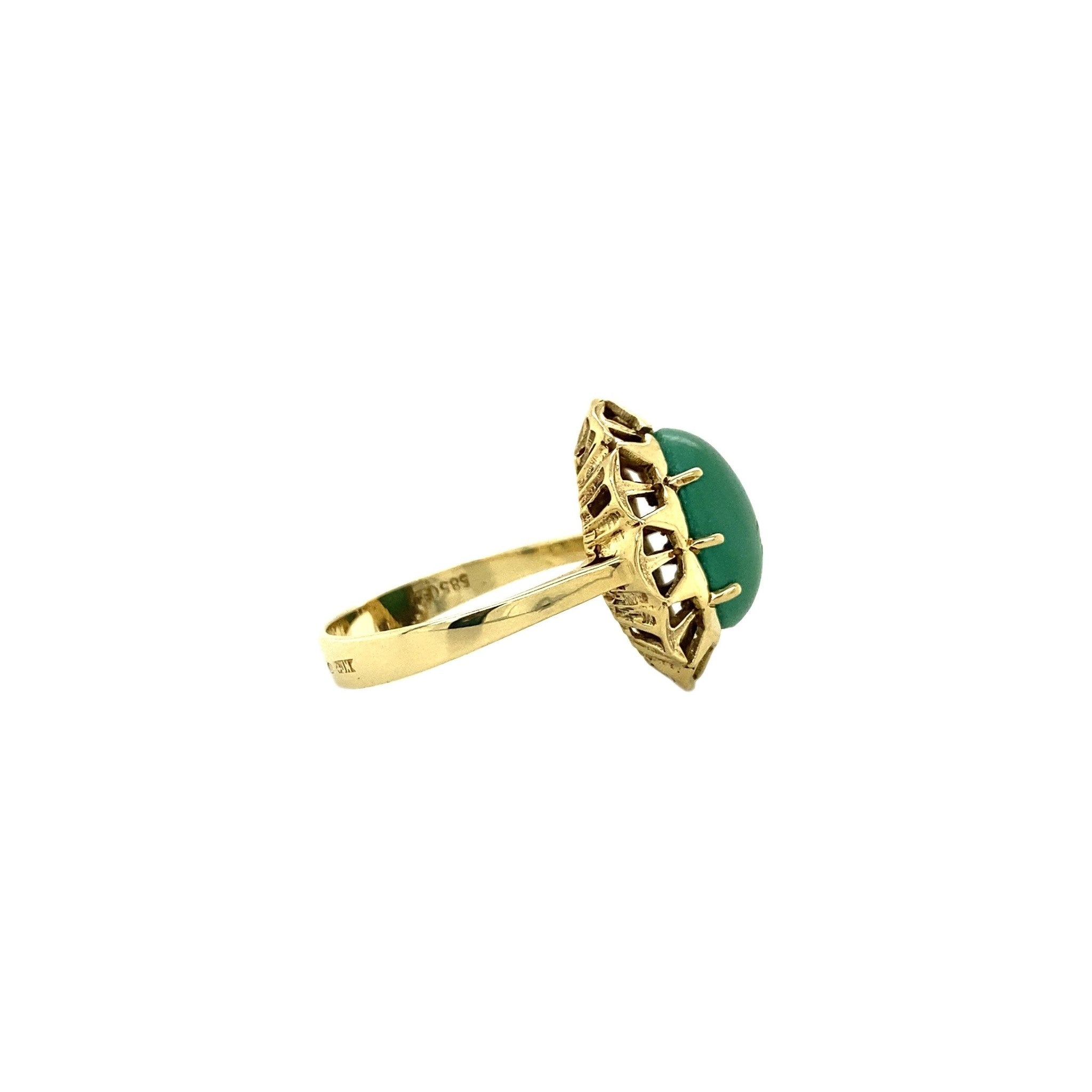 14 kt gold ring with turquoise