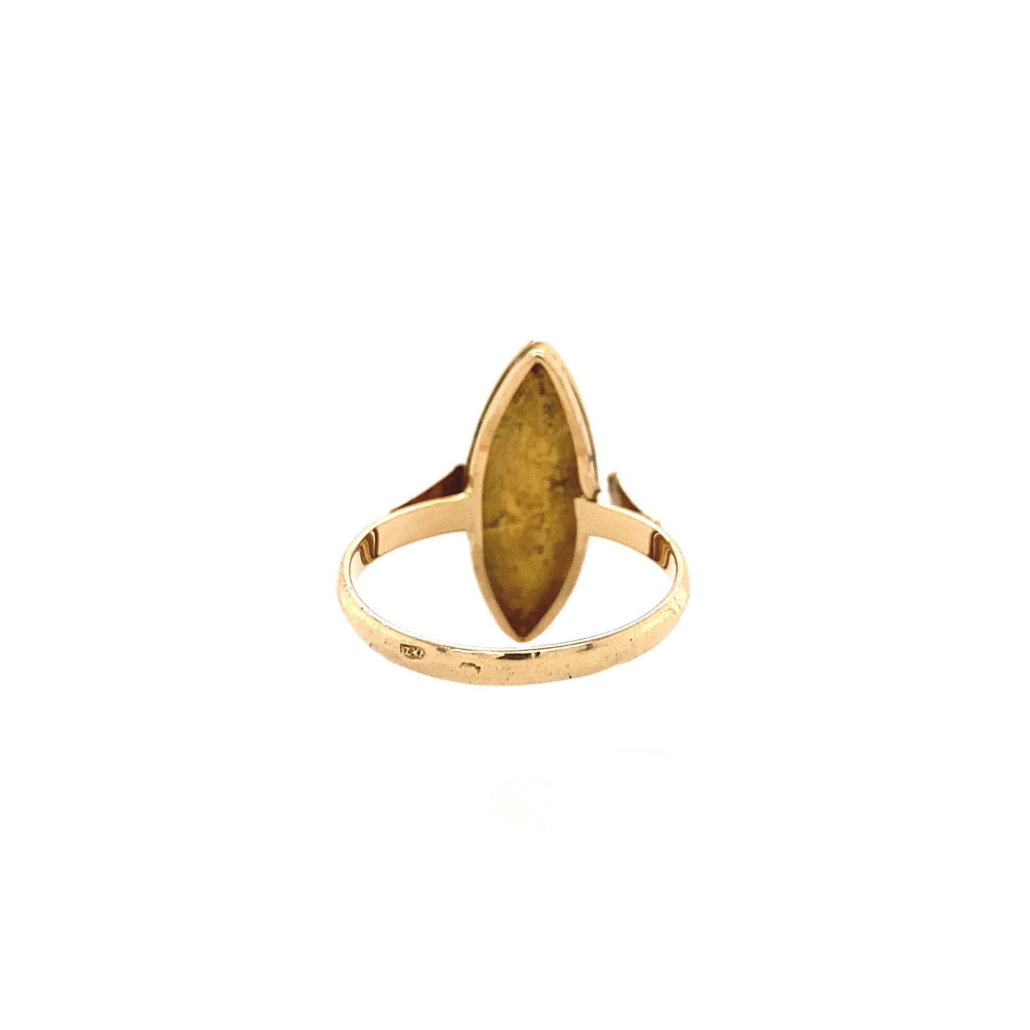 Gouden ring met malachiet 14 krt