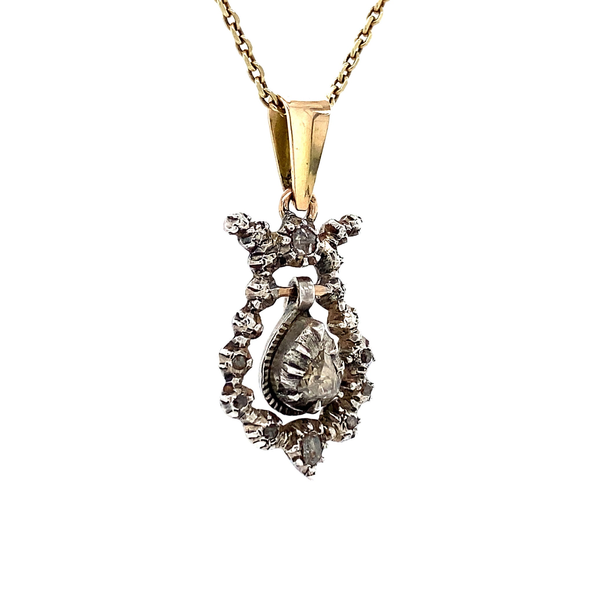 Silver pendant with diamond 14 kt/925