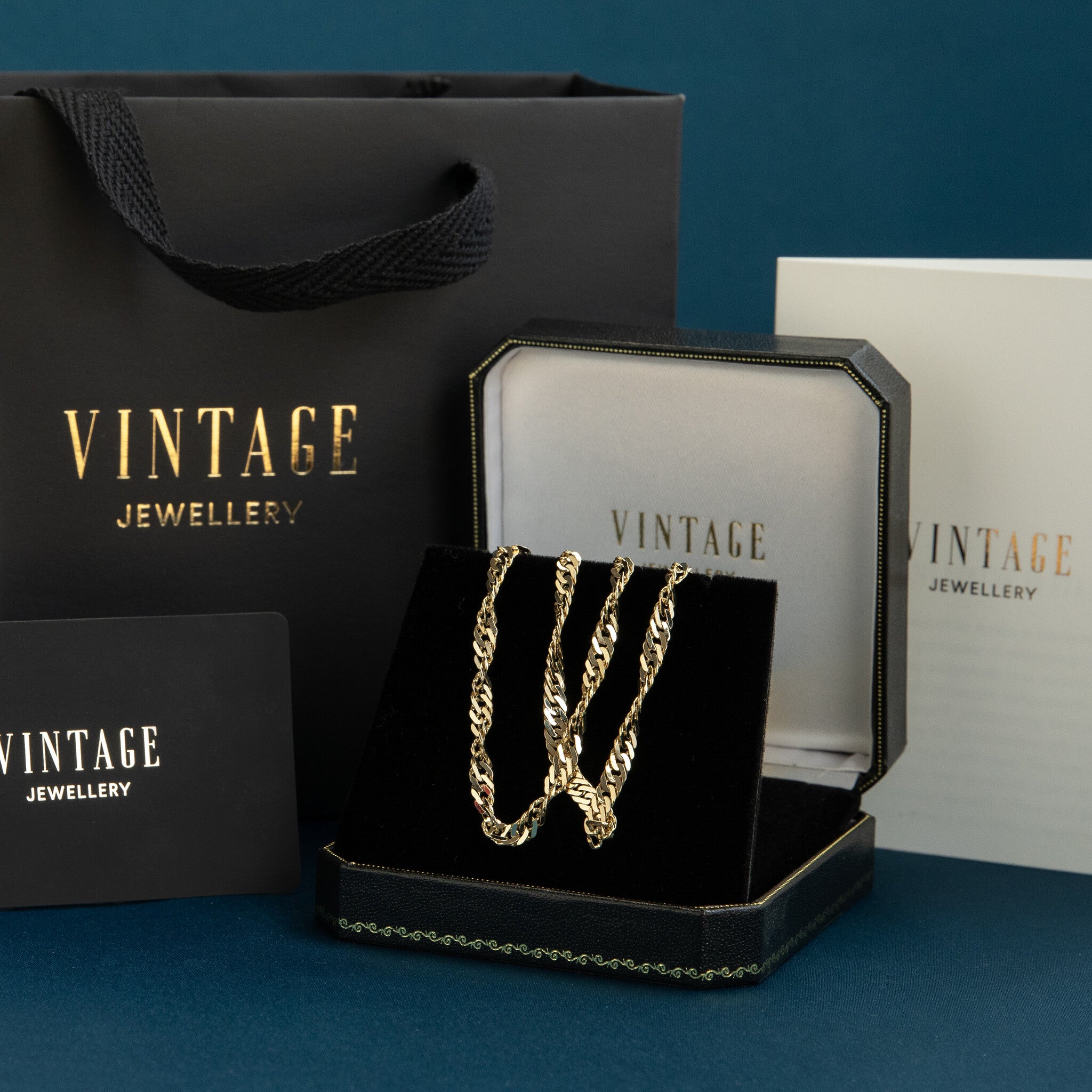 Gouden vintage jasseron collier 14 krt