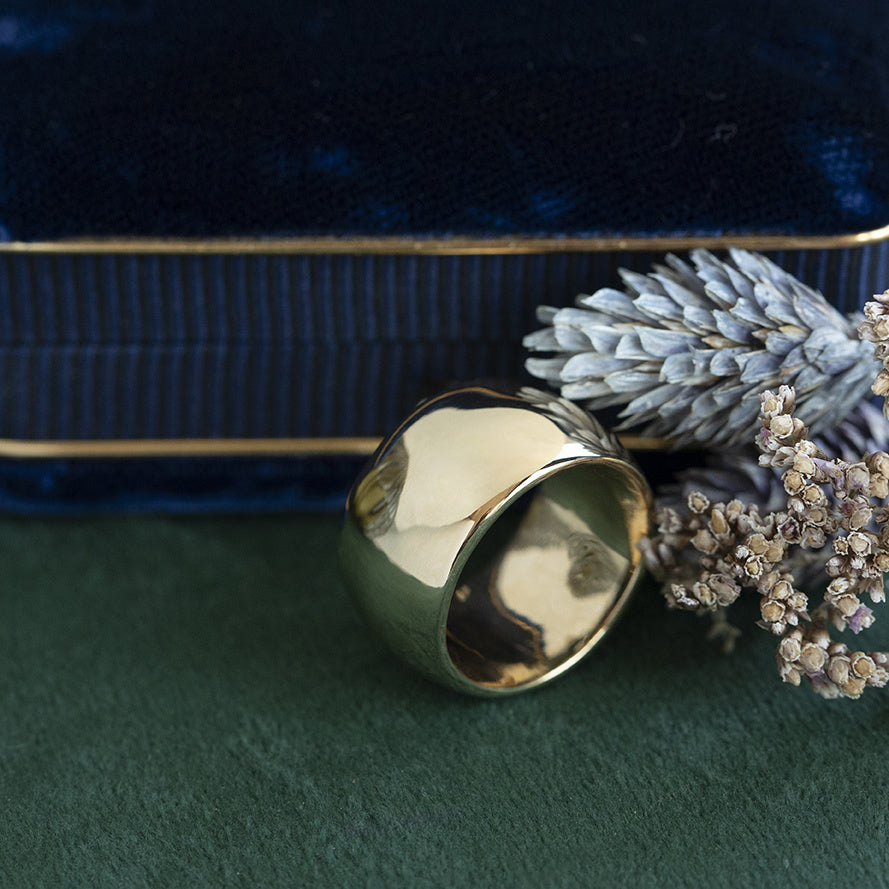 Gouden vintage gladde ring 14 kt