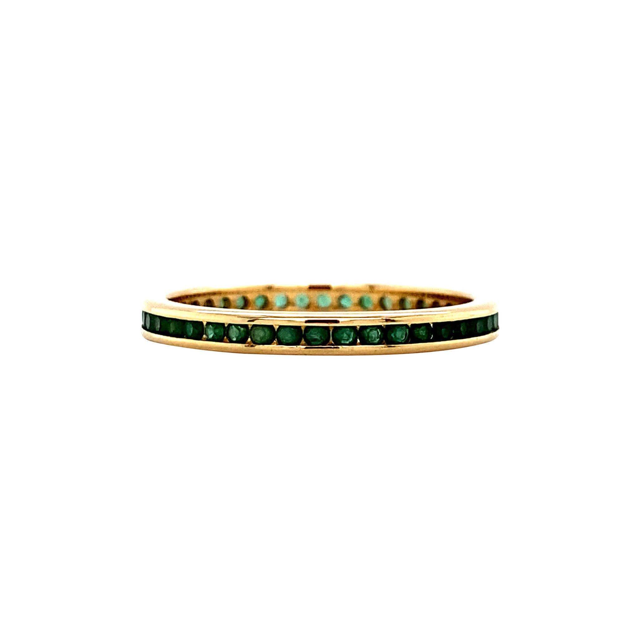 Gold alliance ring with natural emerald 18 krt