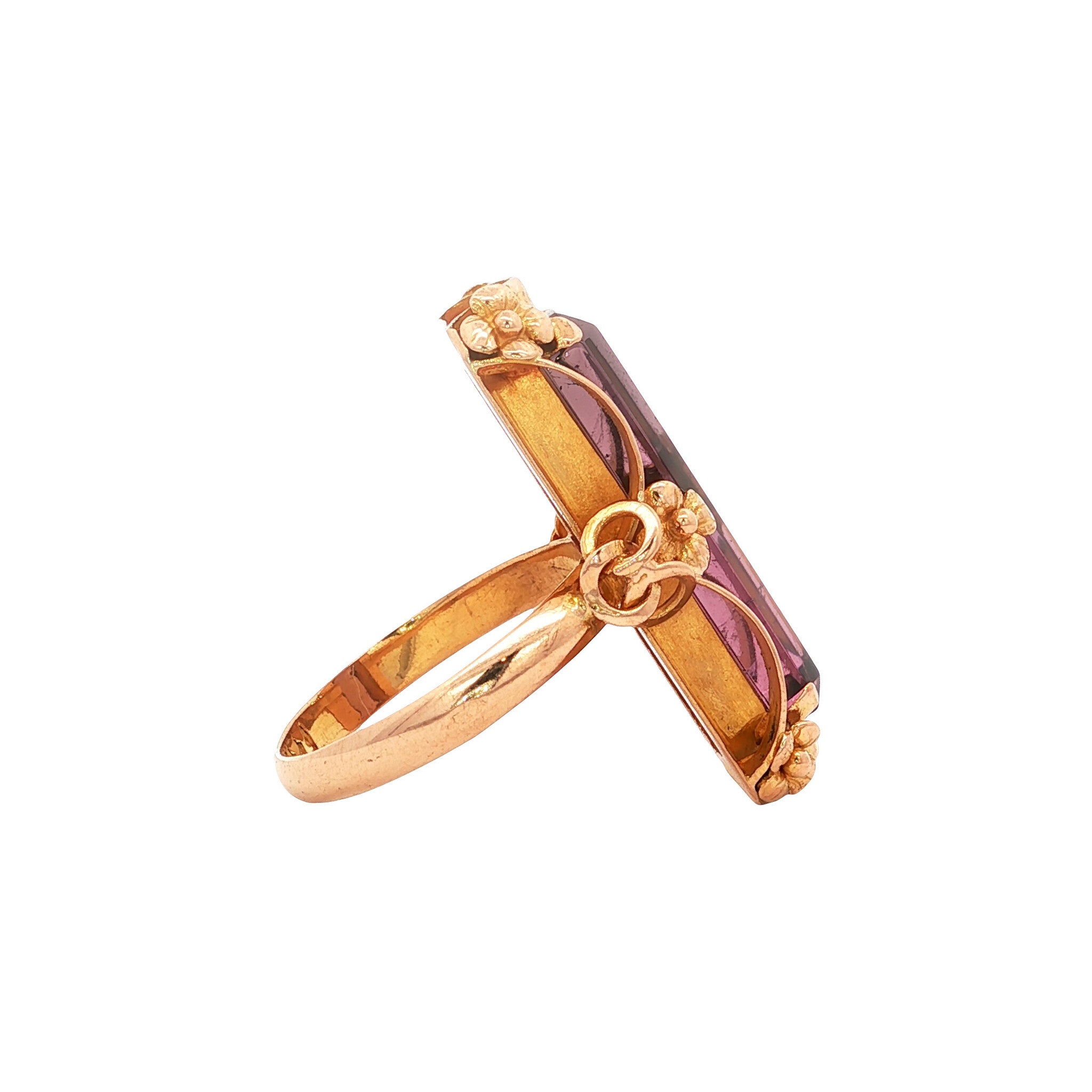 Vintage gouden ring met toermalijn 20 krt