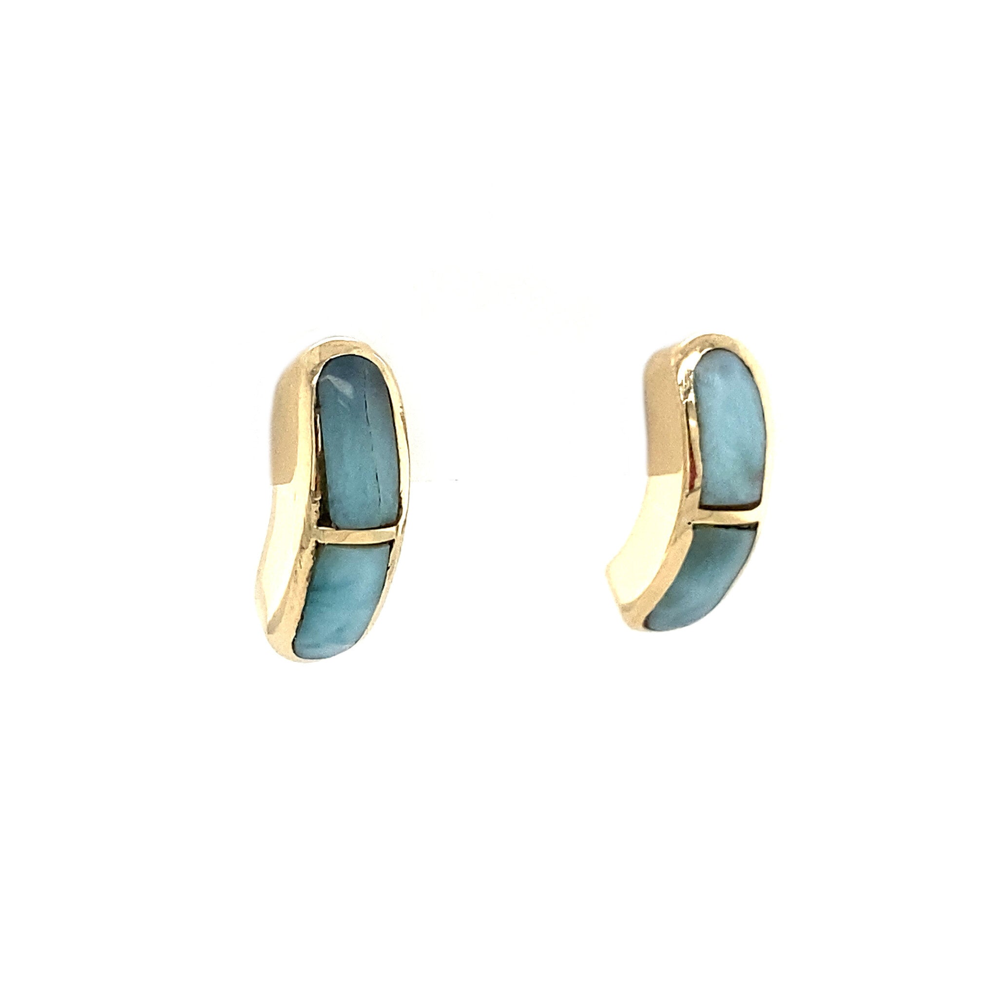 14 kt gold stud earrings with epoxy
