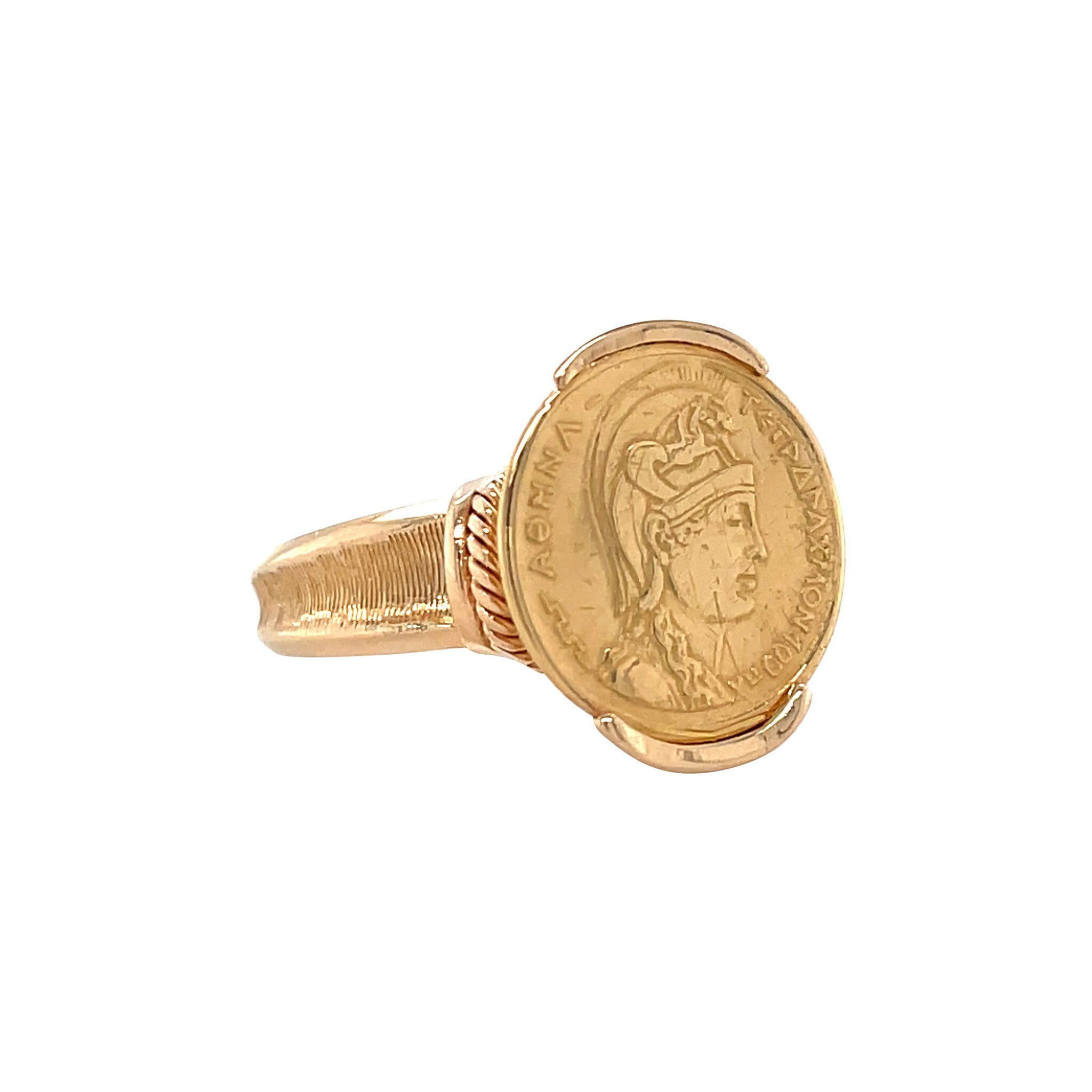 Vintage 14 kt gold coin ring