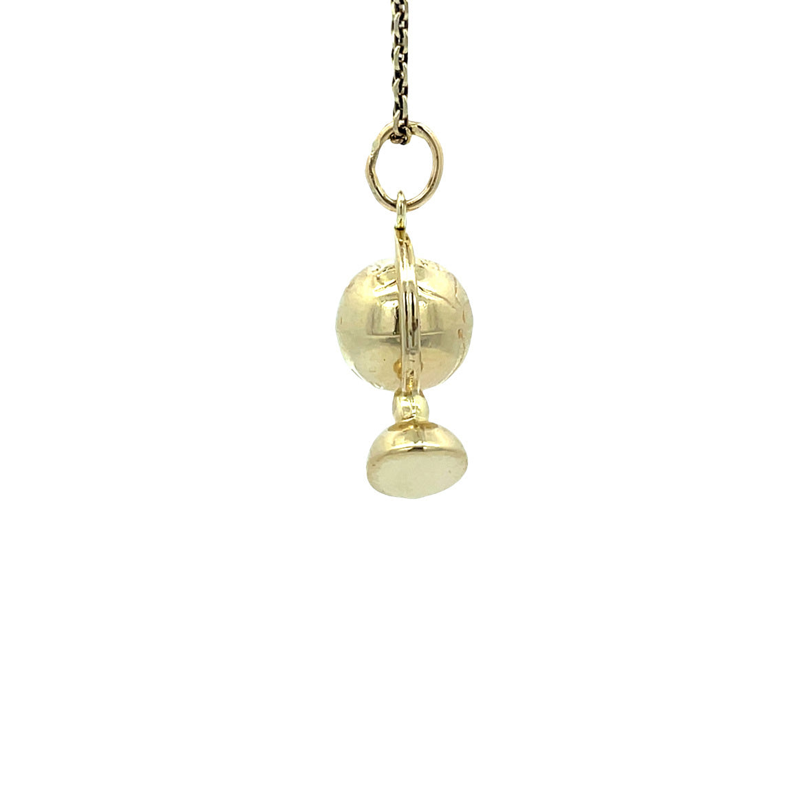 Gouden vintage wereldbol hanger 14 kt