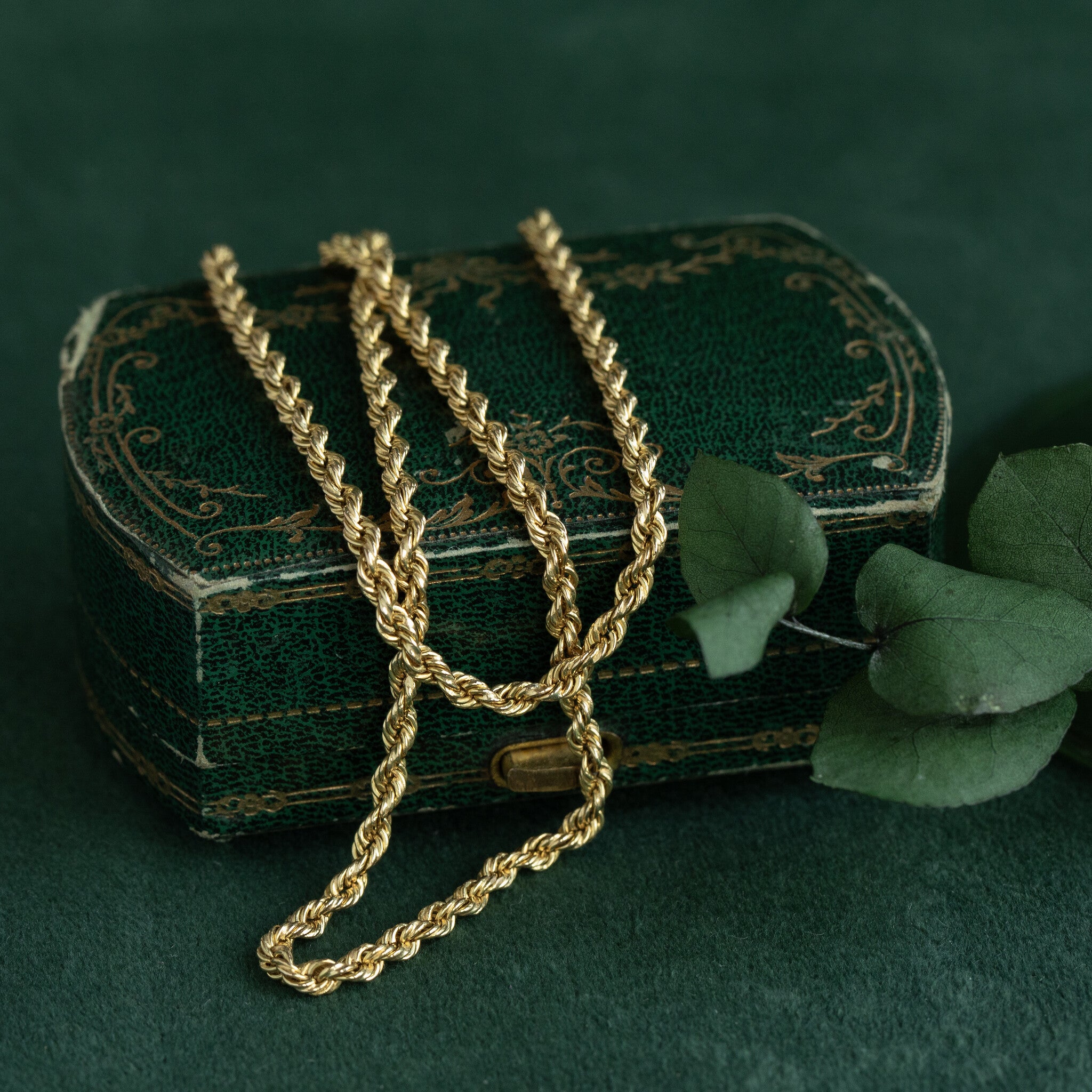 Gouden vintage koord collier 14 krt