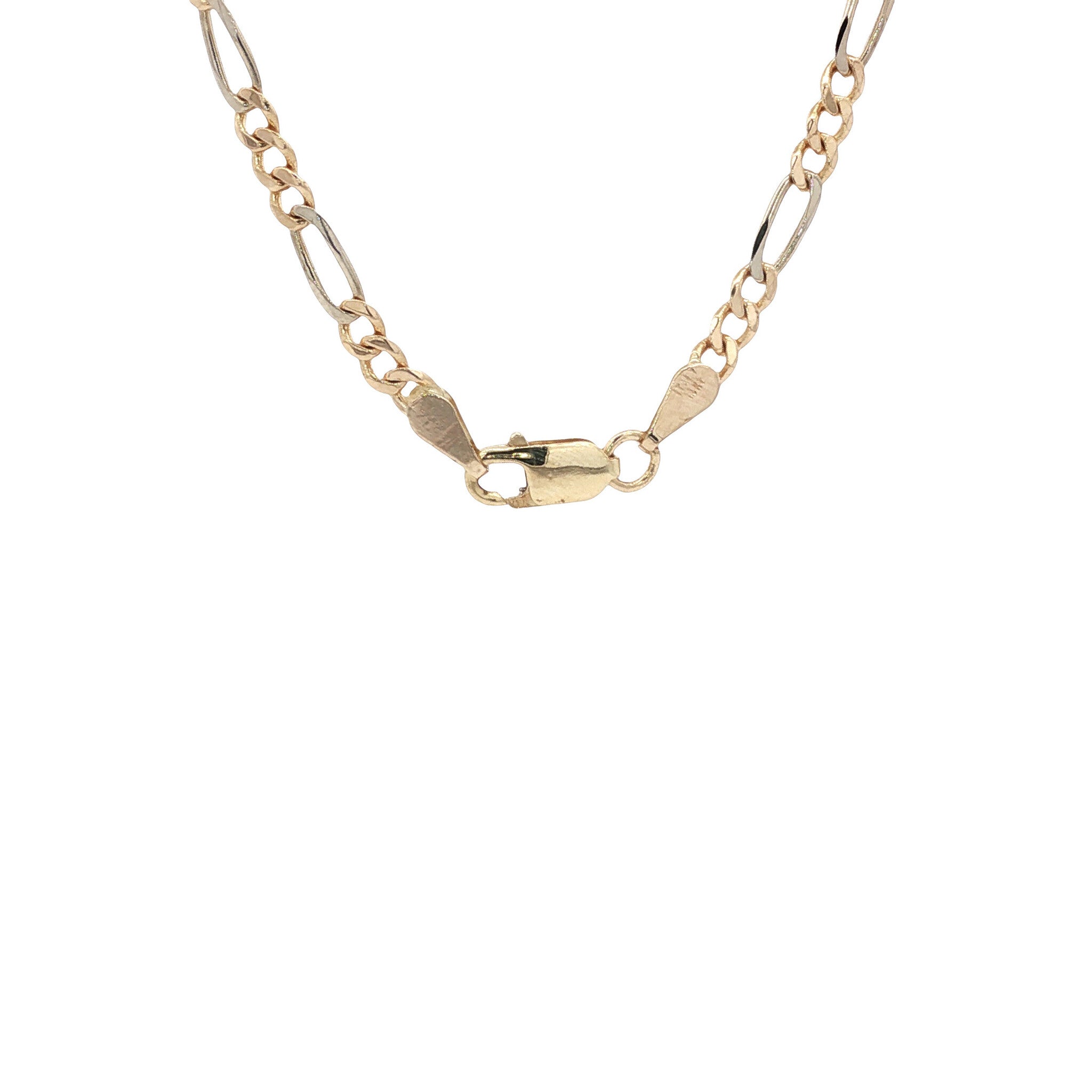Two-tone gold vintage Figaro necklace 14 kt
