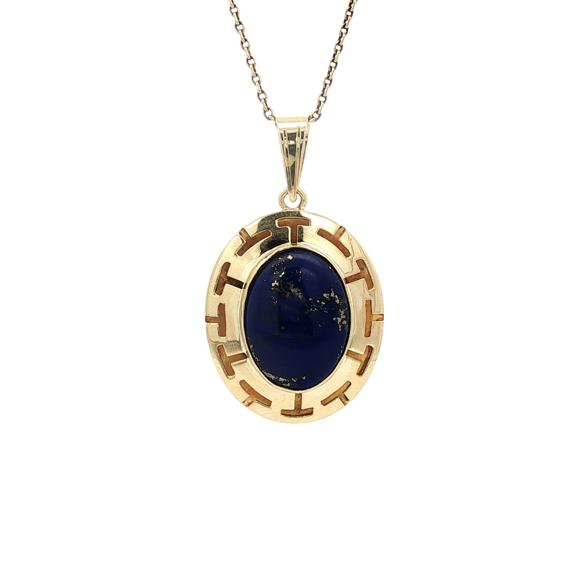 14 kt gold pendant with lapis lazuli