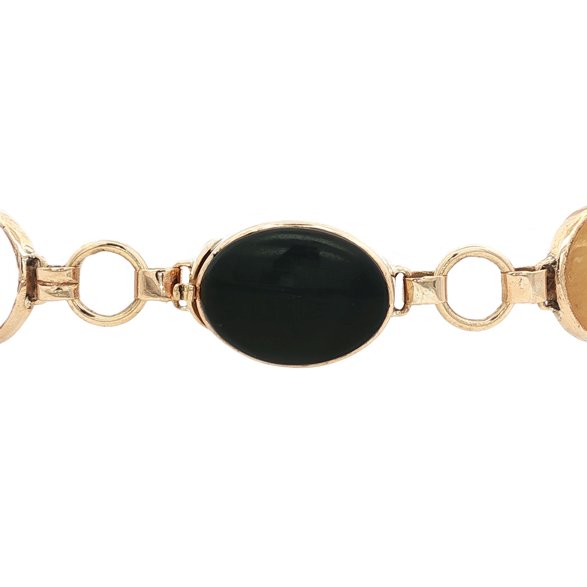 Gold bracelet with jade 14 kt