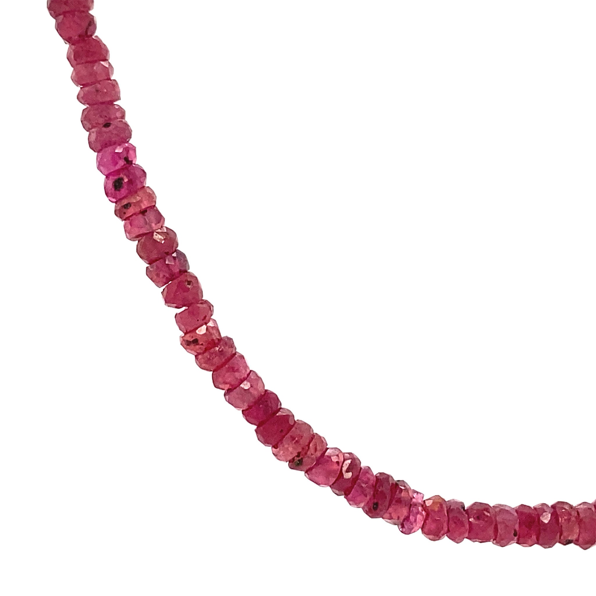 Ruby necklace with gold clasp 41 cm 14 krt