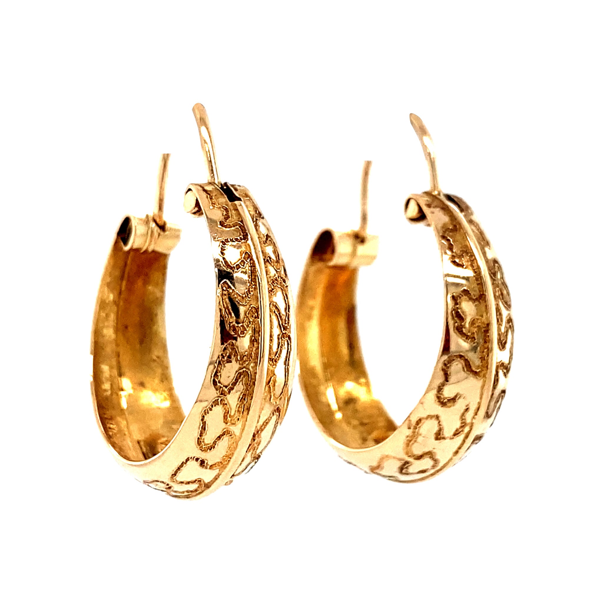 Gouden fantasie oorringen 18 krt