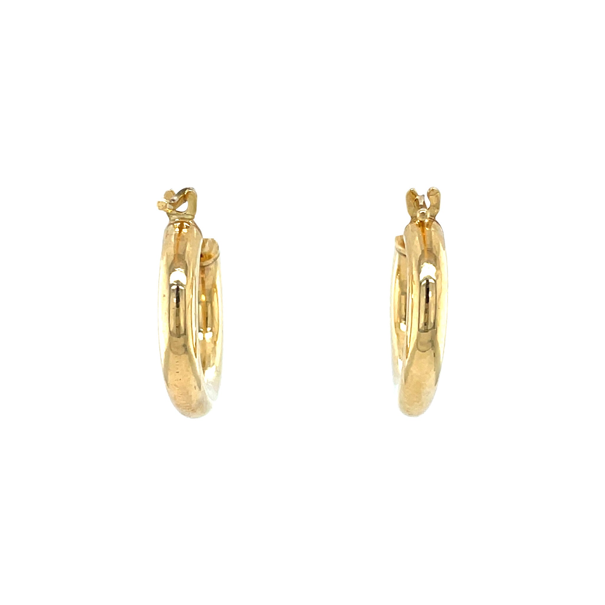 Smooth hoop earrings 9 kt