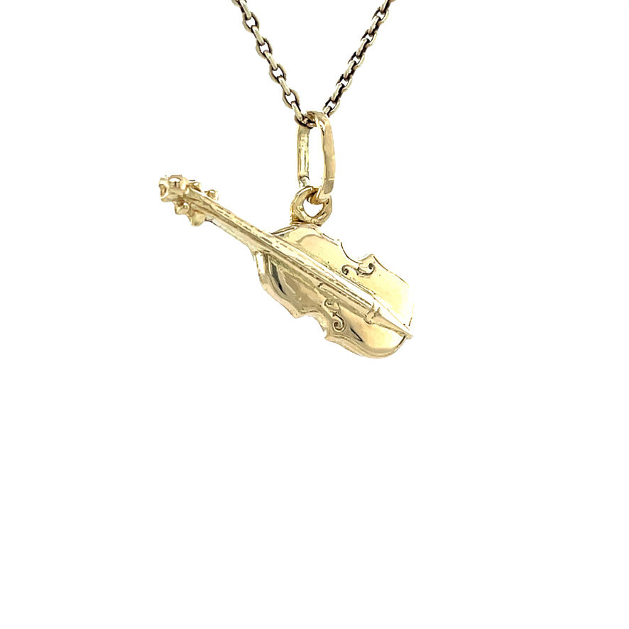 Gouden vintage viool hanger 14 krt