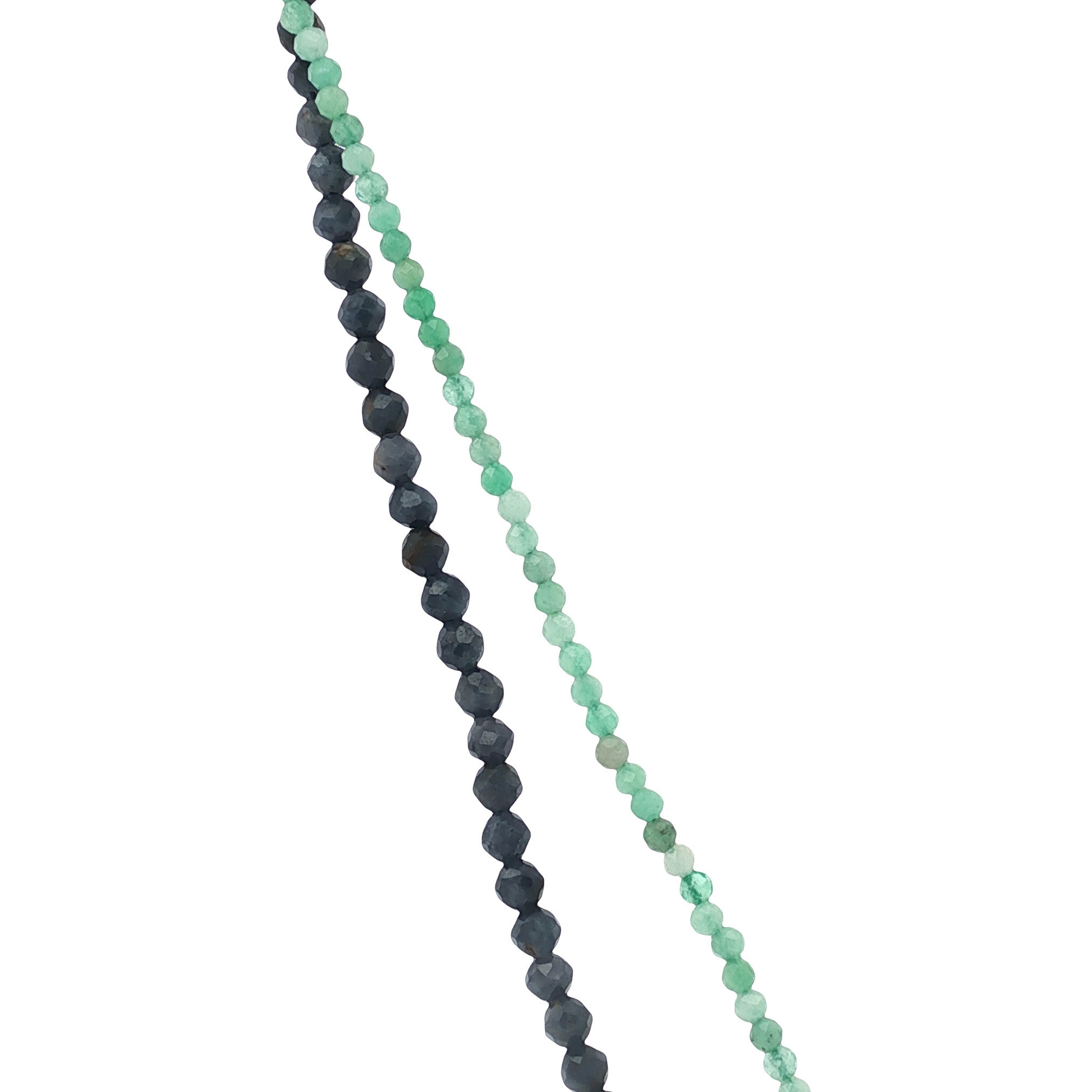 Vintage sapphire and emerald necklace with 14 kt gold clasp