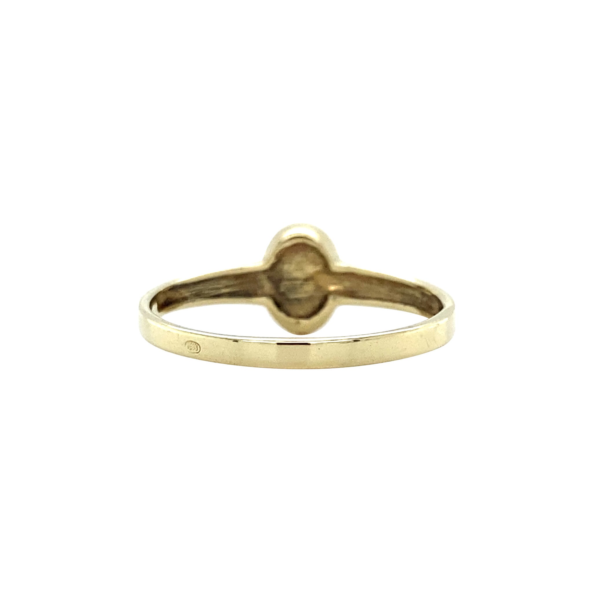 Gouden vintage ring met lapis lazuli 14 krt
