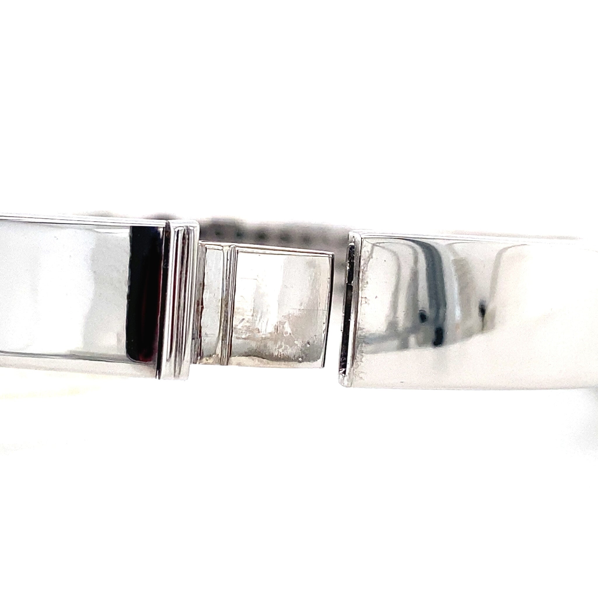 Witgouden vintage bangle met diamant 18 krt