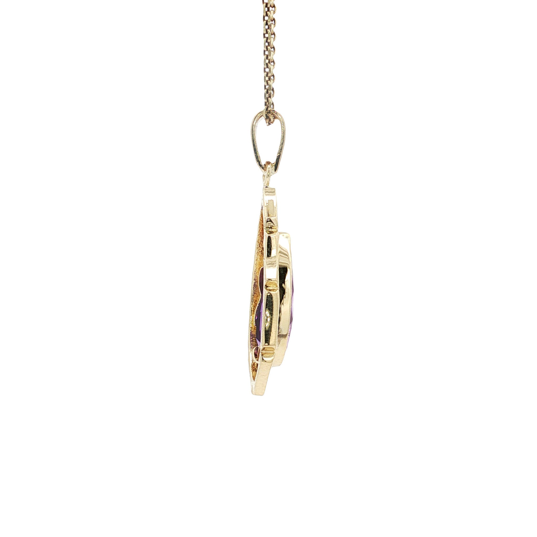 Gouden vintage hanger met saffier 14 kt