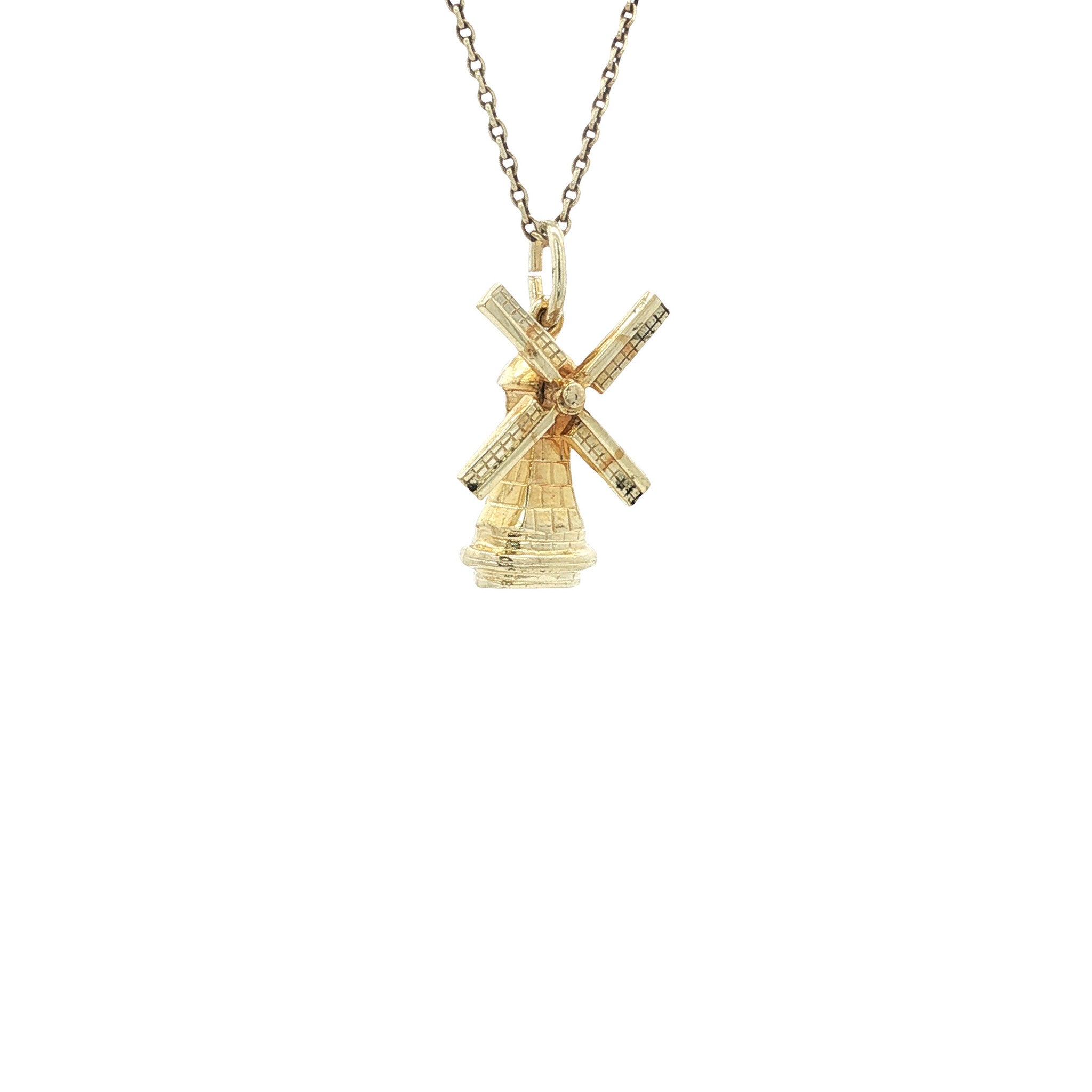 Gold vintage mill pendant 14 kt