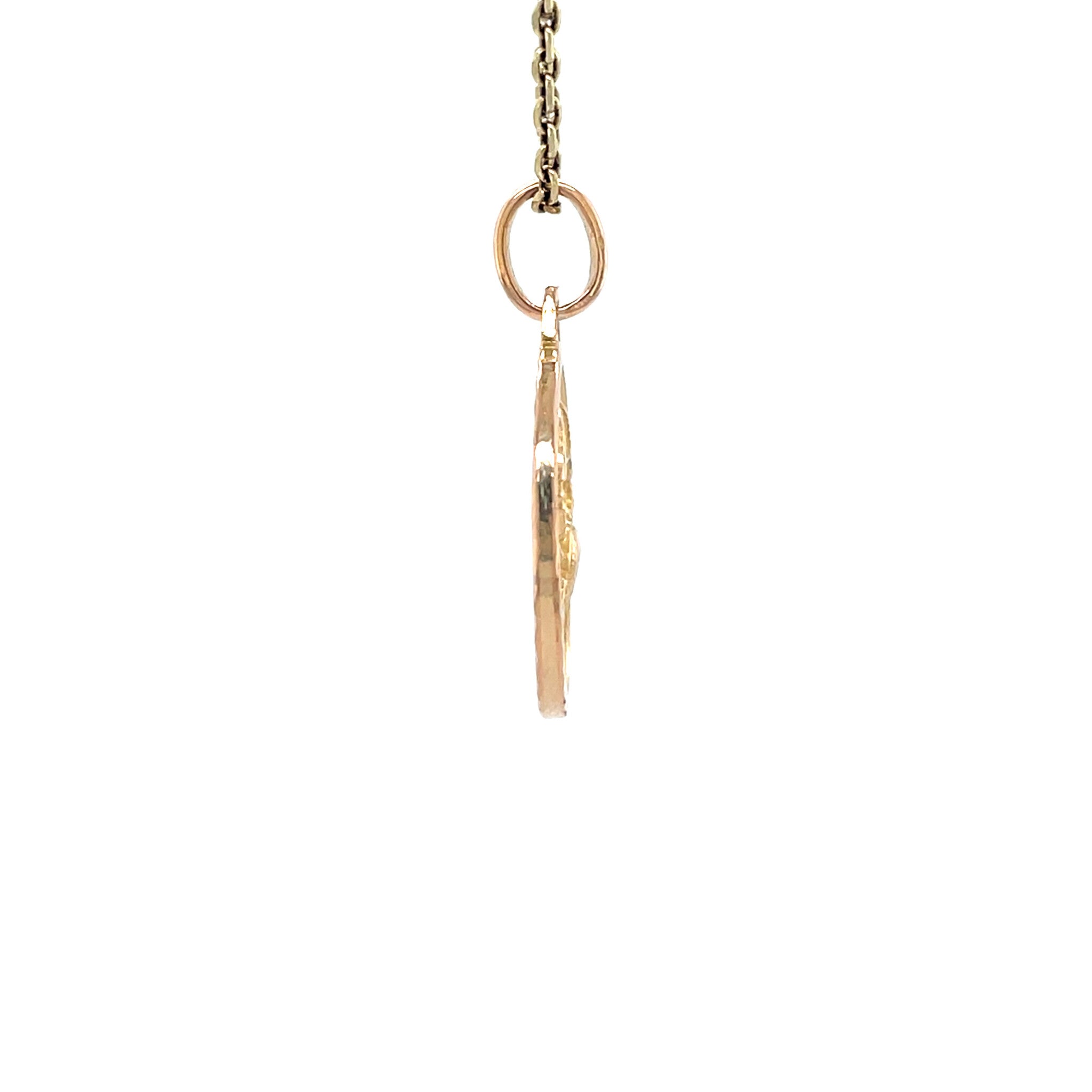 Gold vintage lobster pendant 14 kt