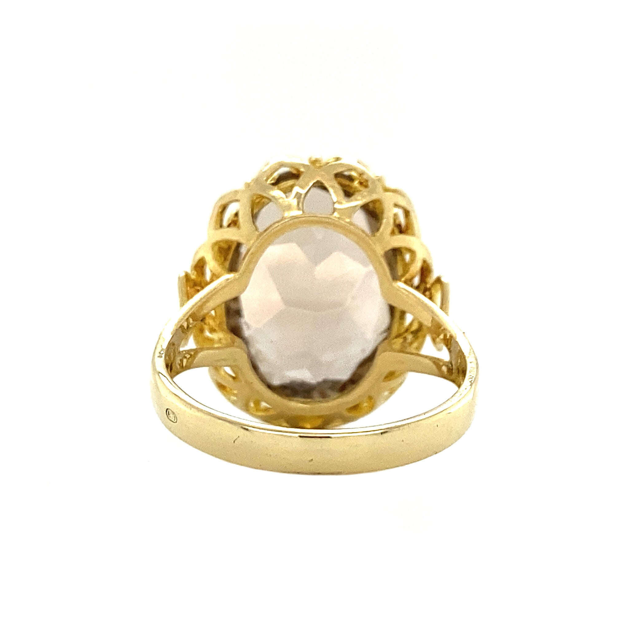 Gold ring with smoky topaz 14 krt