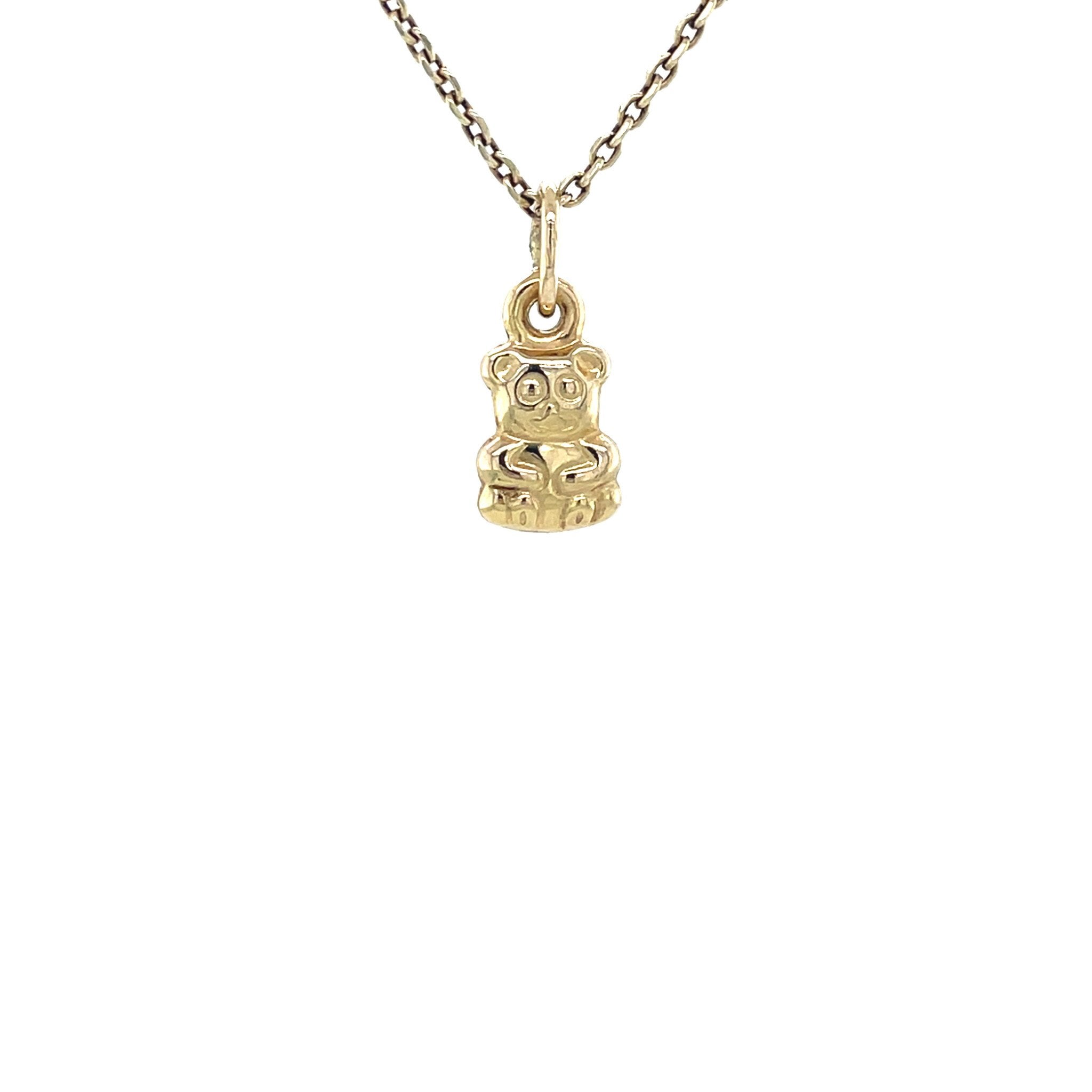 Gouden vintage beertje hanger 14 krt