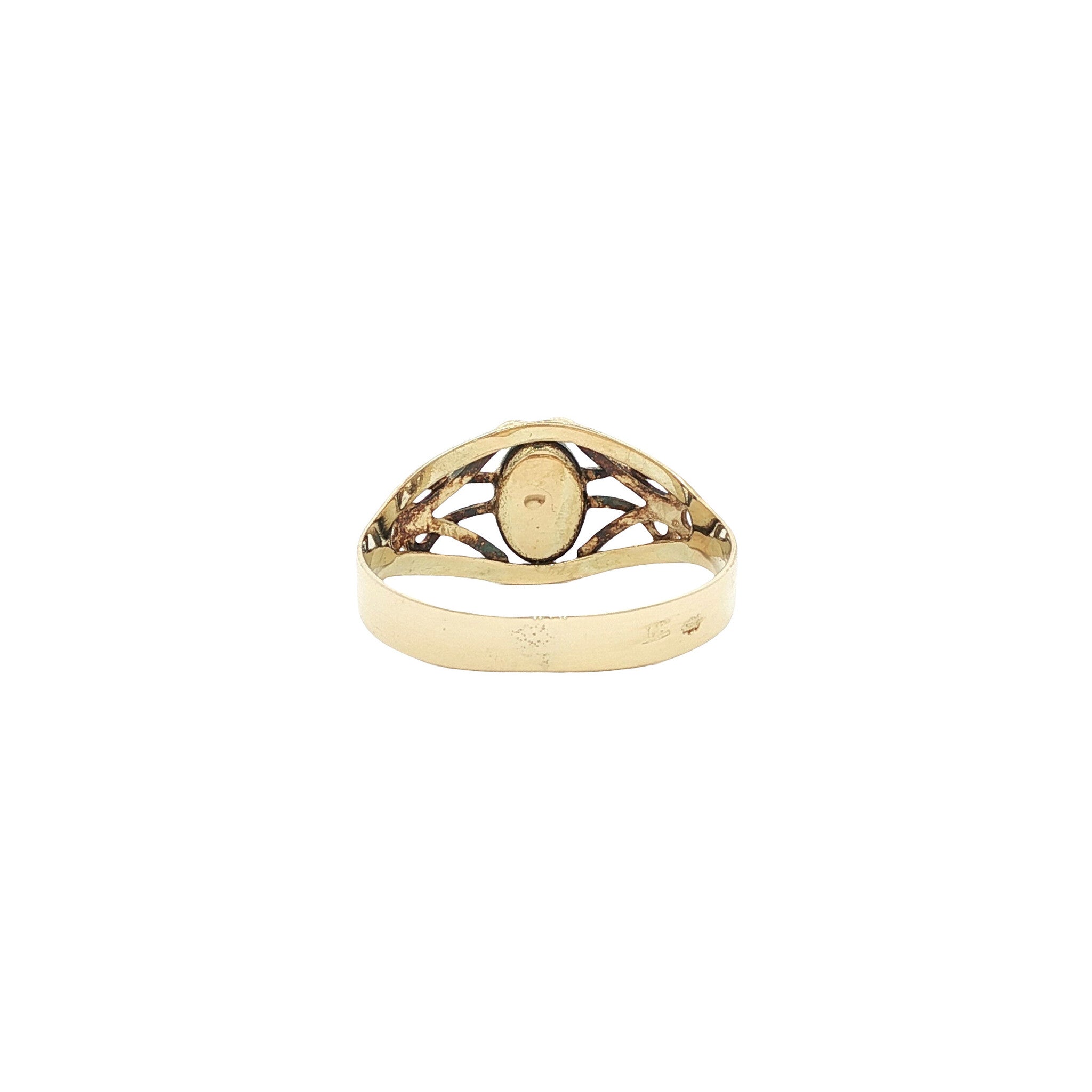 Gouden vintage ring met granaat 14 kt