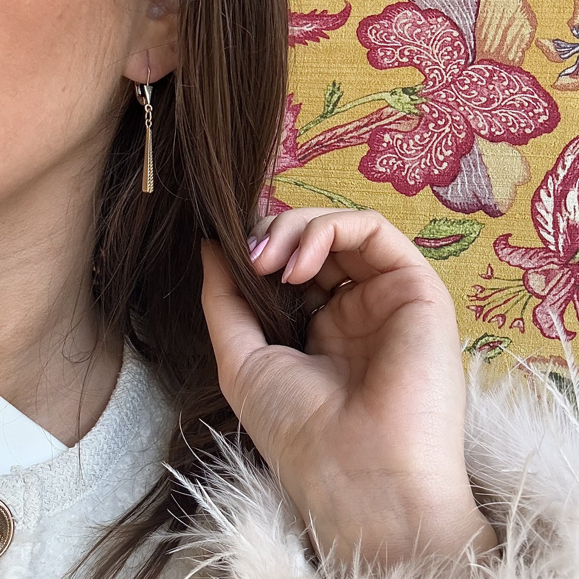 Gold fantasy earrings 14 kt