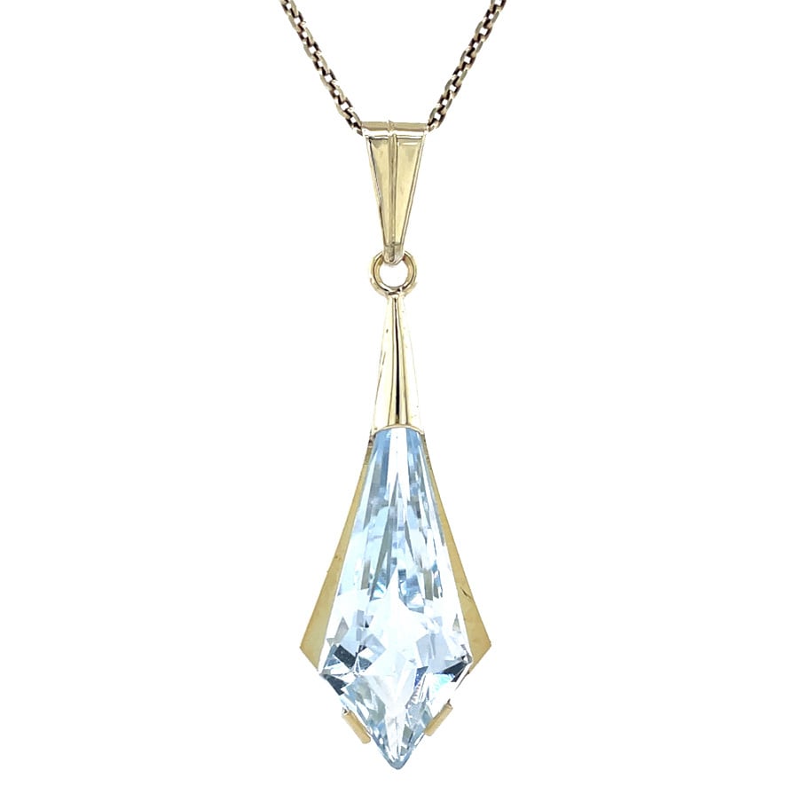 Gouden vintage hanger met spinel 14 krt
