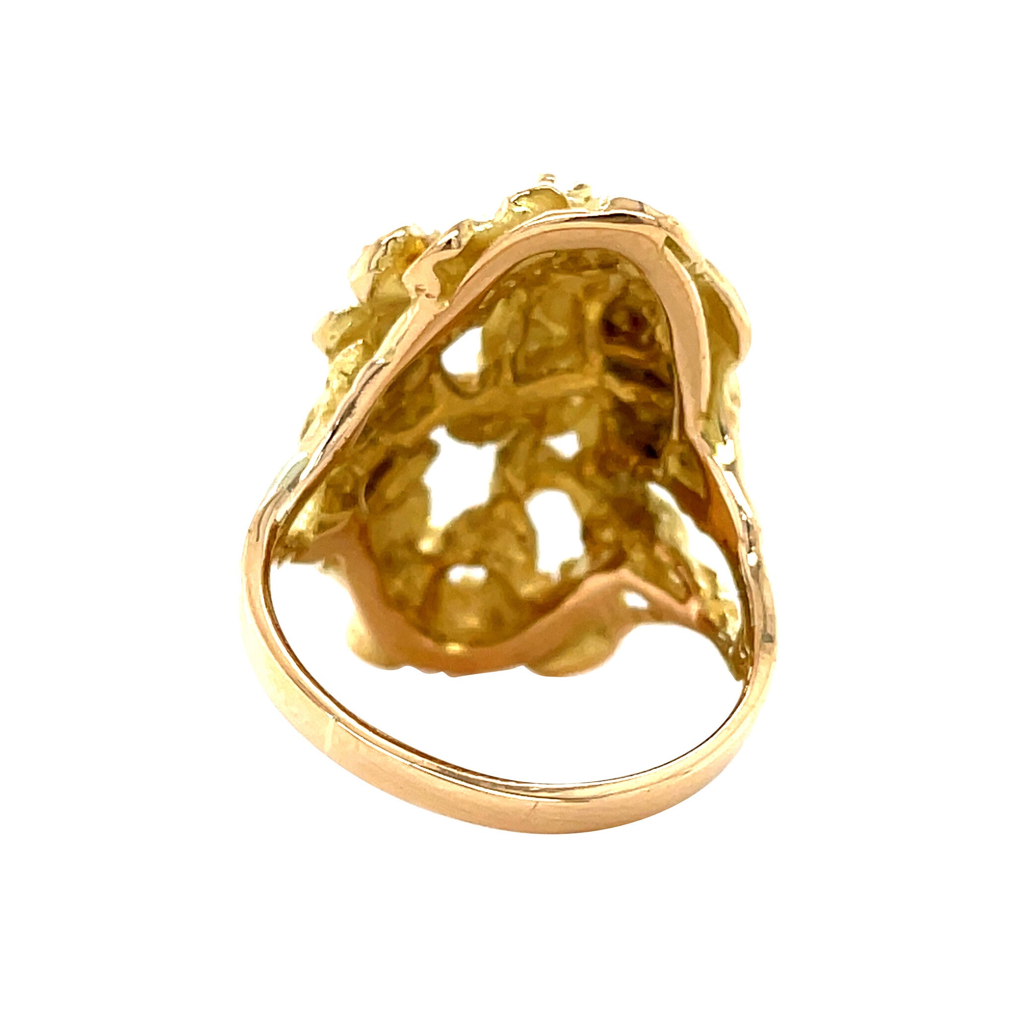 Gold vintage waterlily ring 18 kt