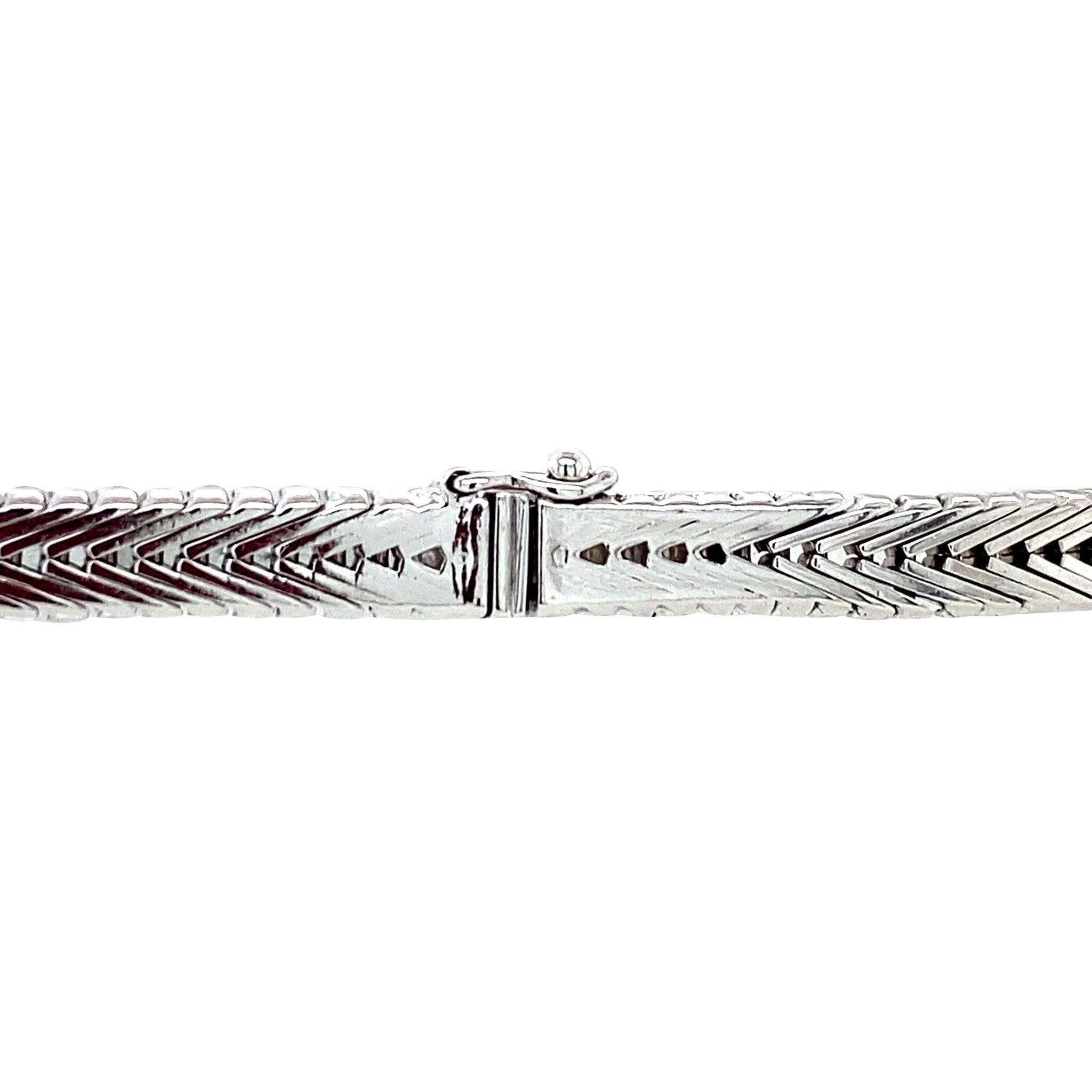 Vintage 14 kt white gold bracelet with diamond